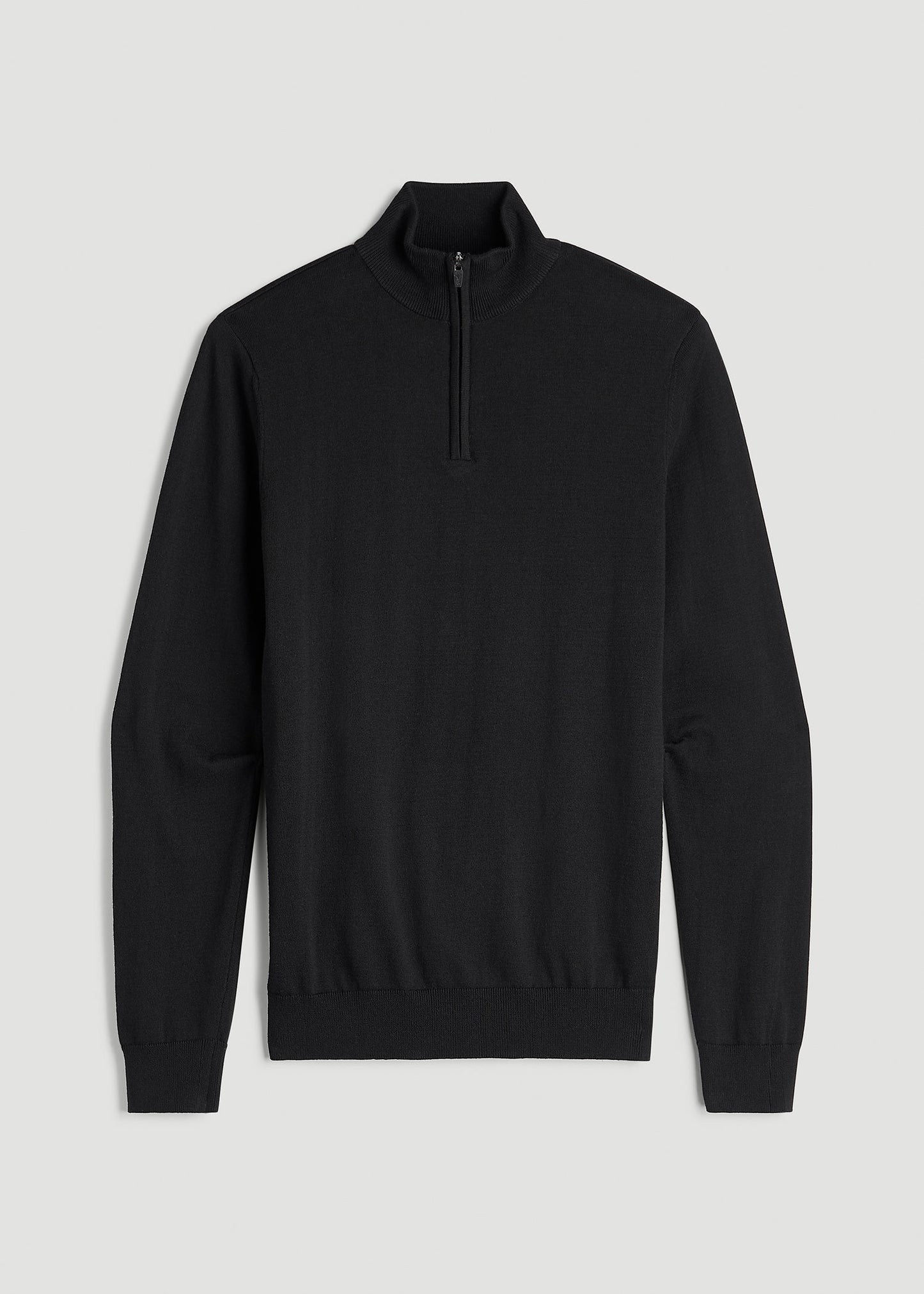 American Tall Men Everyday Quarter-Zip Sweater for Tall Men in Black