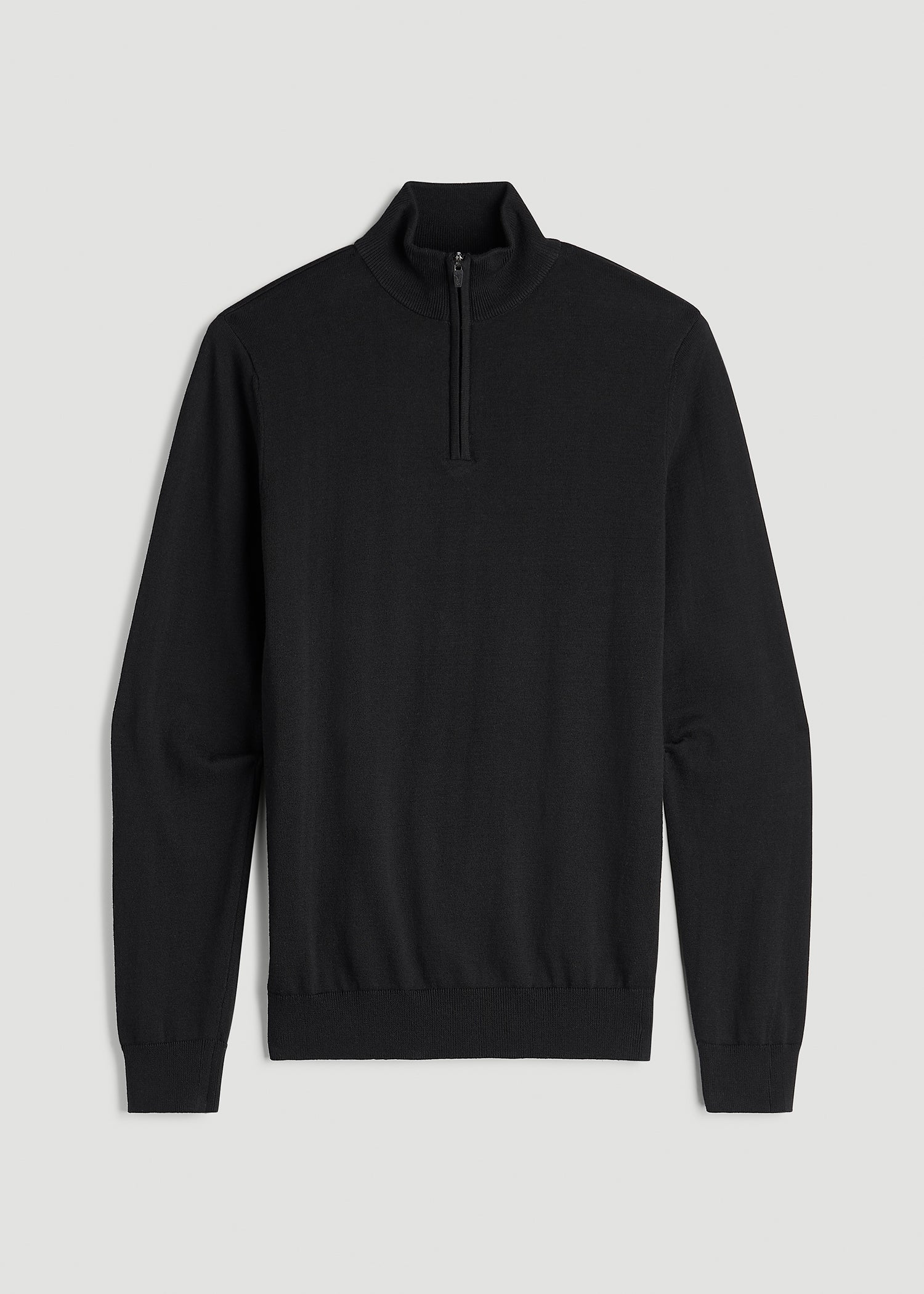 American Tall Men Everyday Quarter-Zip Sweater for Tall Men in Black