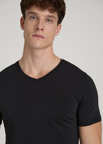 American Tall Men The Essential Slim Fit V-Neck Tee for Tall Men in Black