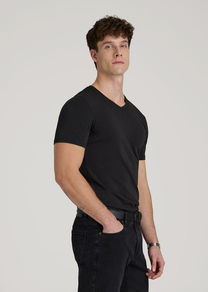 American Tall Men The Essential Slim Fit V-Neck Tee for Tall Men in Black