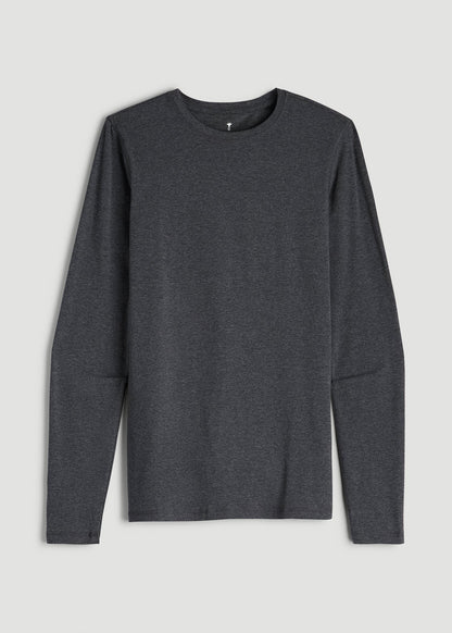 American Tall Men The Essential Slim Fit Long Sleeve Tee for Tall Men in Charcoal Mix