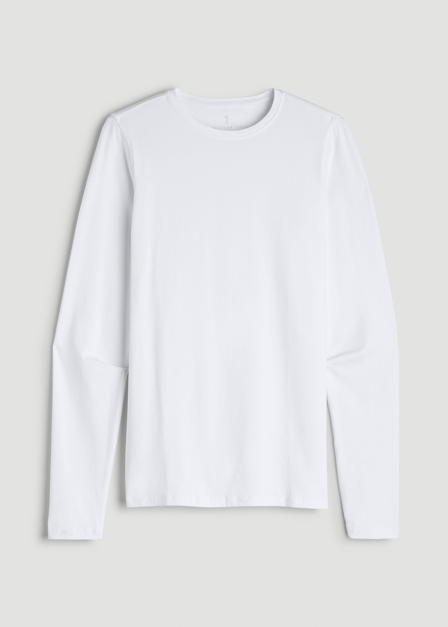 American Tall Men The Essential Slim Fit Long Sleeve Tee for Tall Men in White