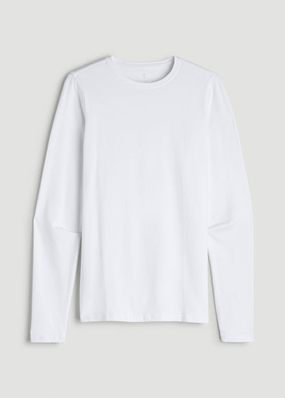 American Tall Men The Essential Slim Fit Long Sleeve Tee for Tall Men in White