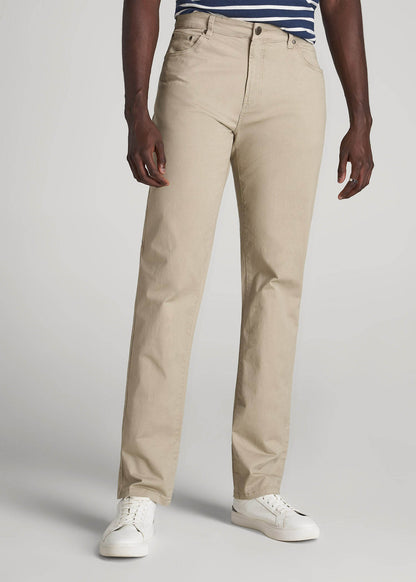 American Tall Men J1 STRAIGHT Leg Five-Pocket Pants for Tall Men in Desert Khaki