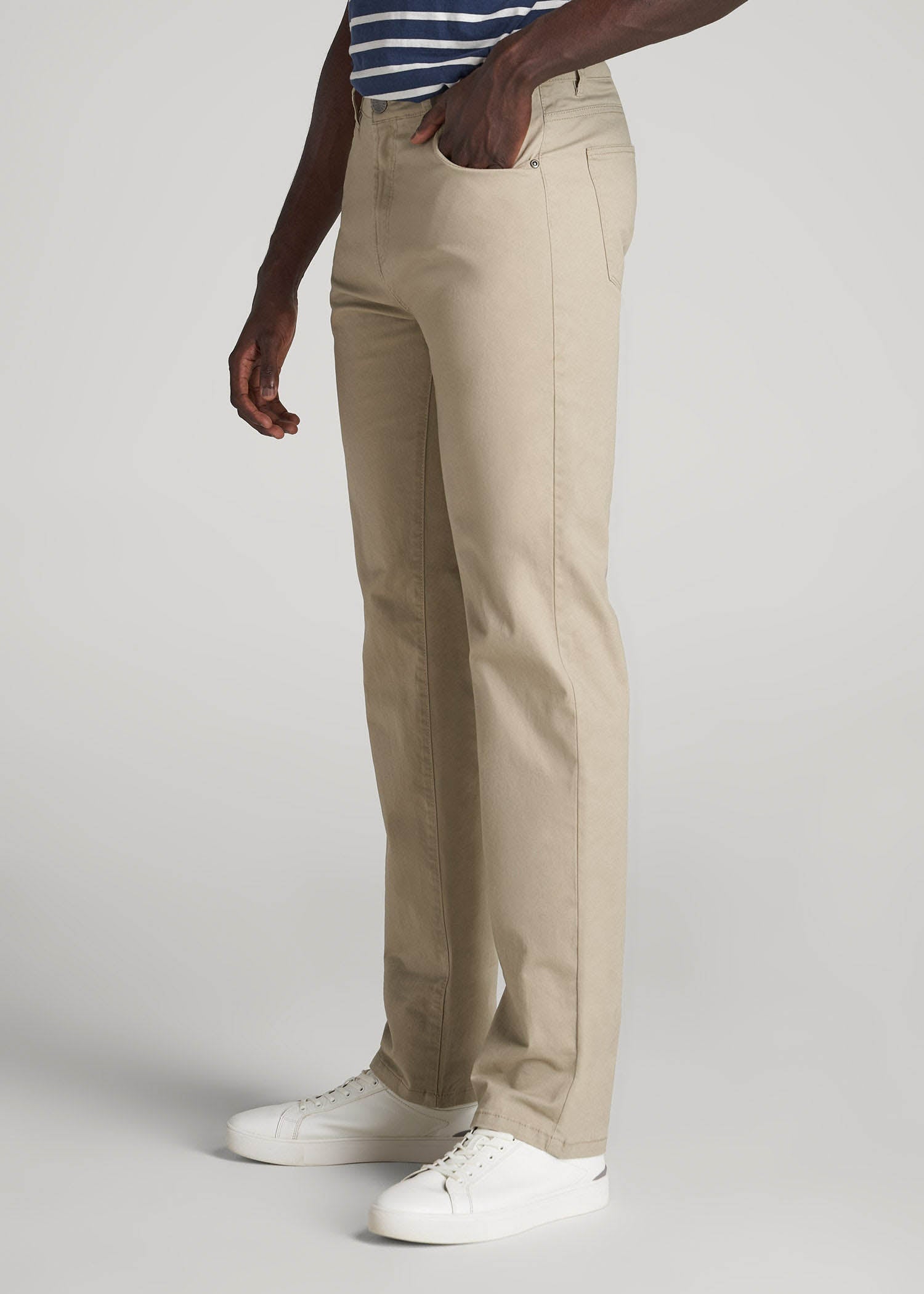 American Tall Men J1 STRAIGHT Leg Five-Pocket Pants for Tall Men in Desert Khaki
