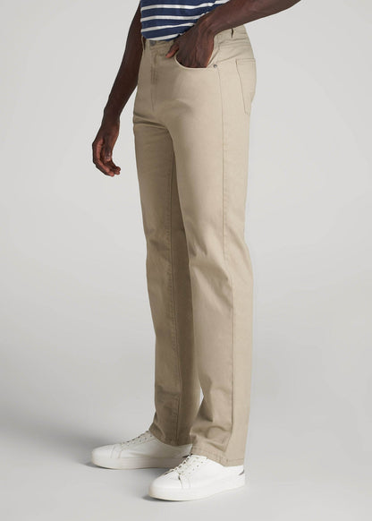 American Tall Men J1 STRAIGHT Leg Five-Pocket Pants for Tall Men in Desert Khaki
