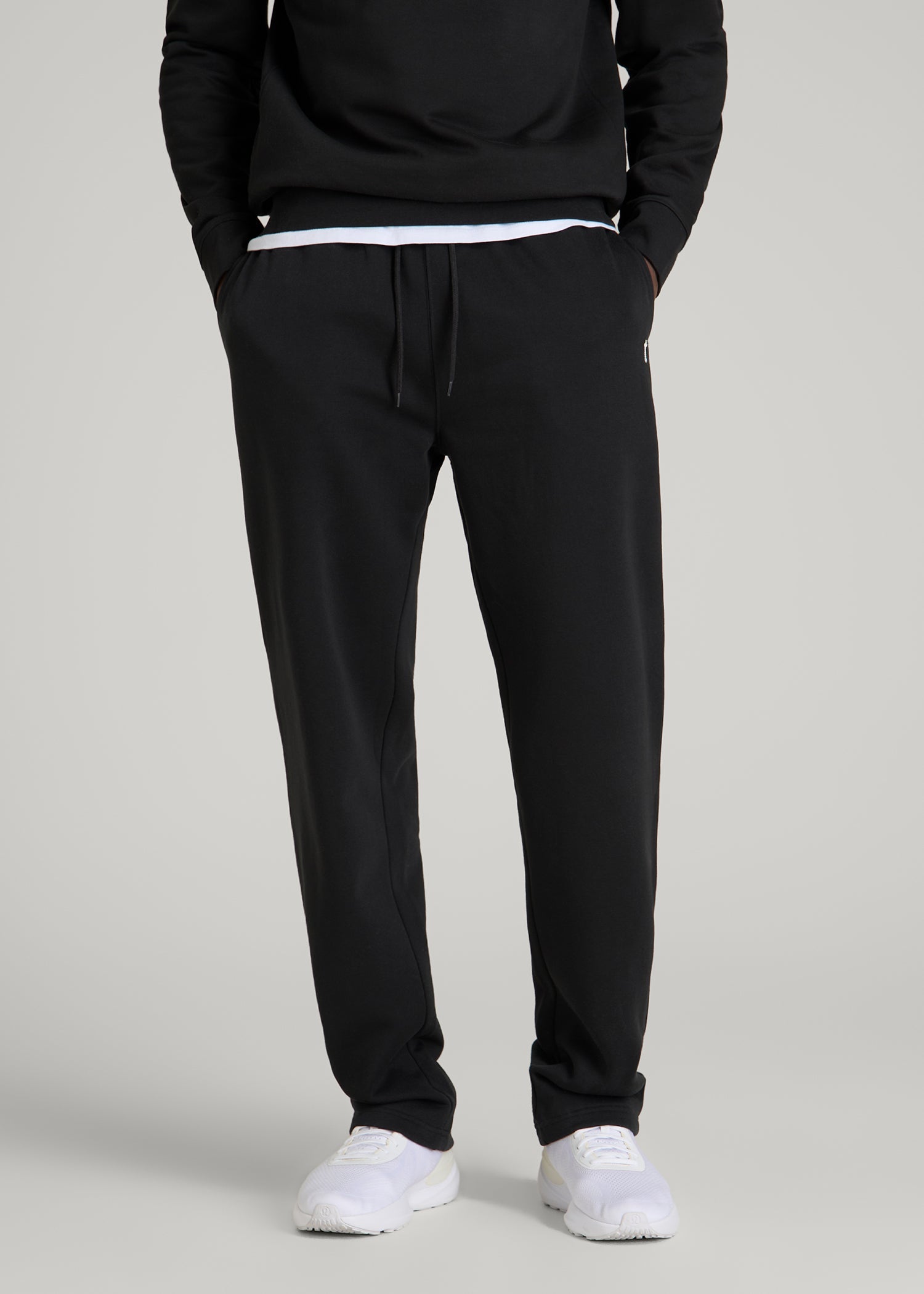 American Tall Men Core Motion Fleece Straight Leg Sweatpants for Tall Men in Black