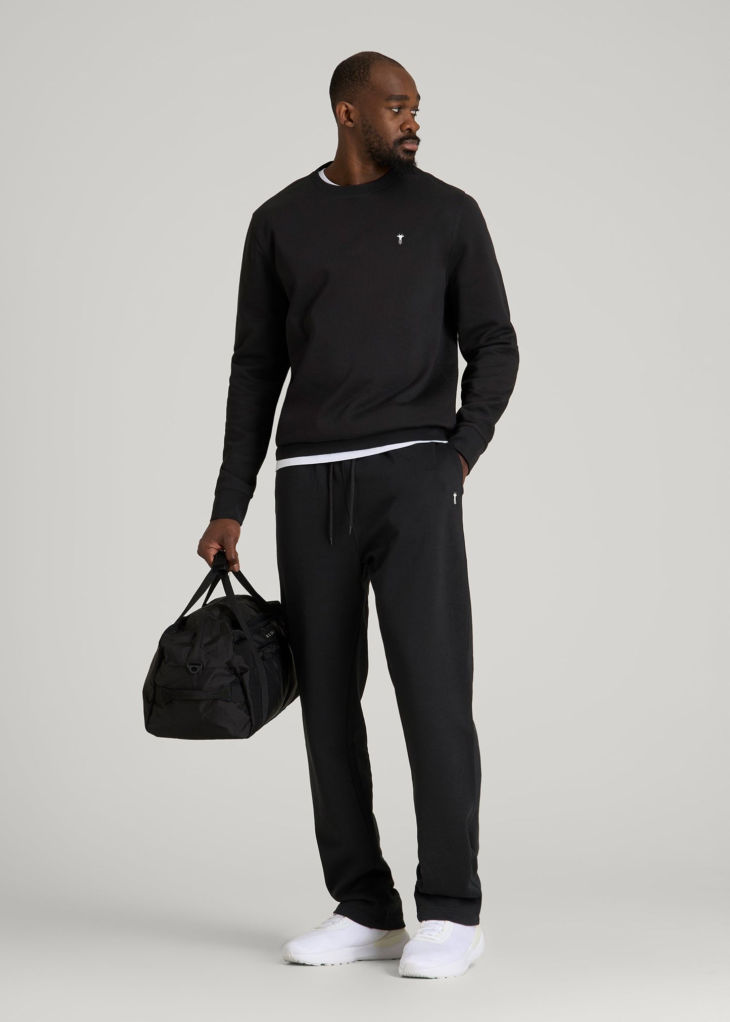 American Tall Men Core Motion Fleece Straight Leg Sweatpants for Tall Men in Black