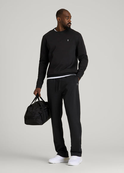 American Tall Men Core Motion Fleece Straight Leg Sweatpants for Tall Men in Black