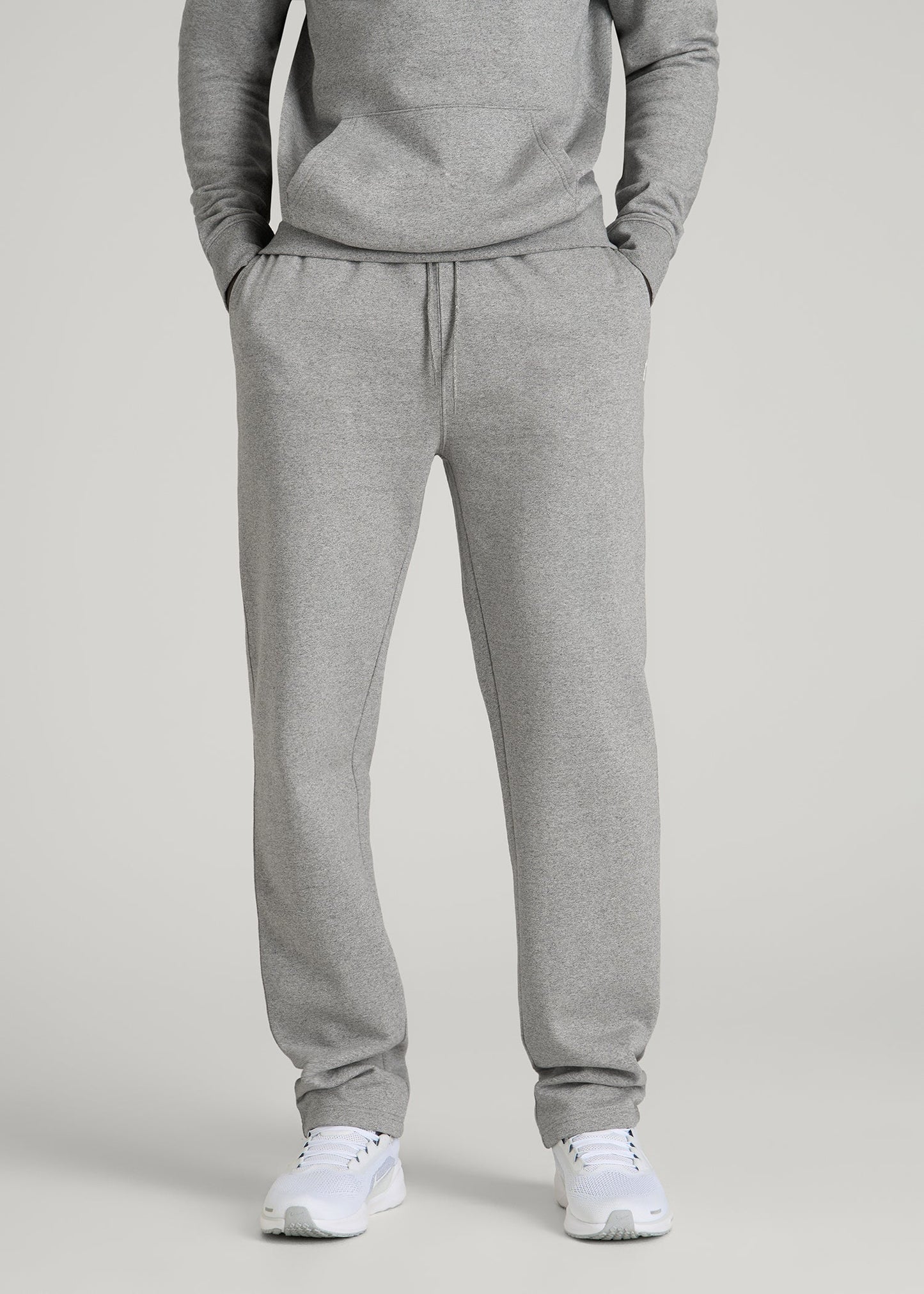 American Tall Men Core Motion Fleece Straight Leg Sweatpants for Tall Men in Heathered Grey