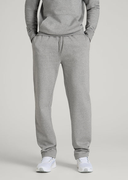 American Tall Men Core Motion Fleece Straight Leg Sweatpants for Tall Men in Heathered Grey