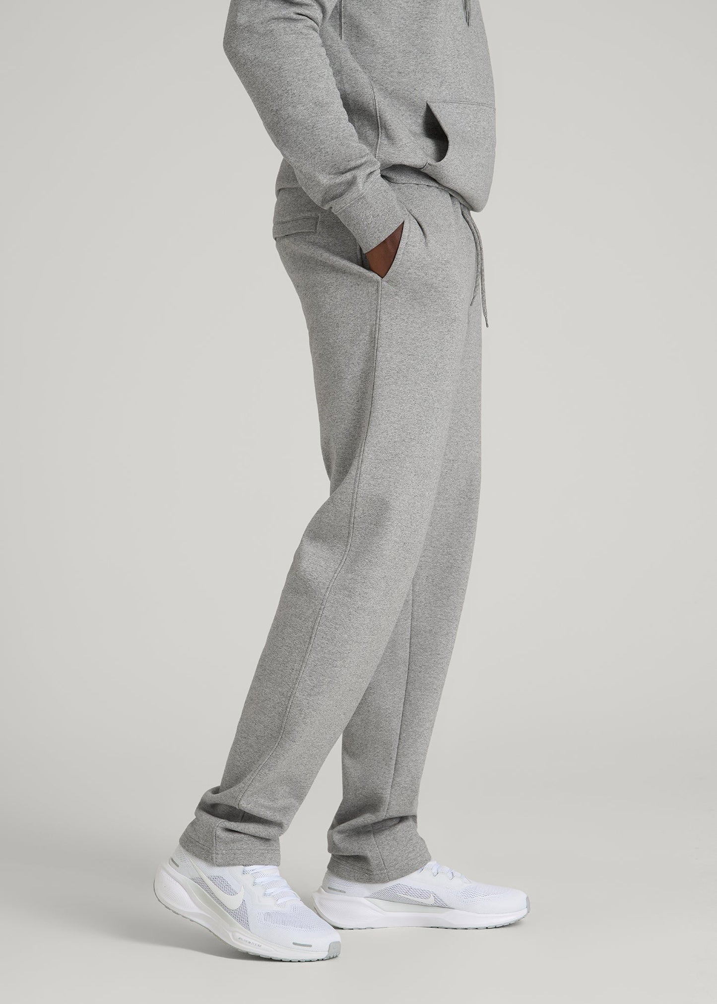 American Tall Men Core Motion Fleece Straight Leg Sweatpants for Tall Men in Heathered Grey