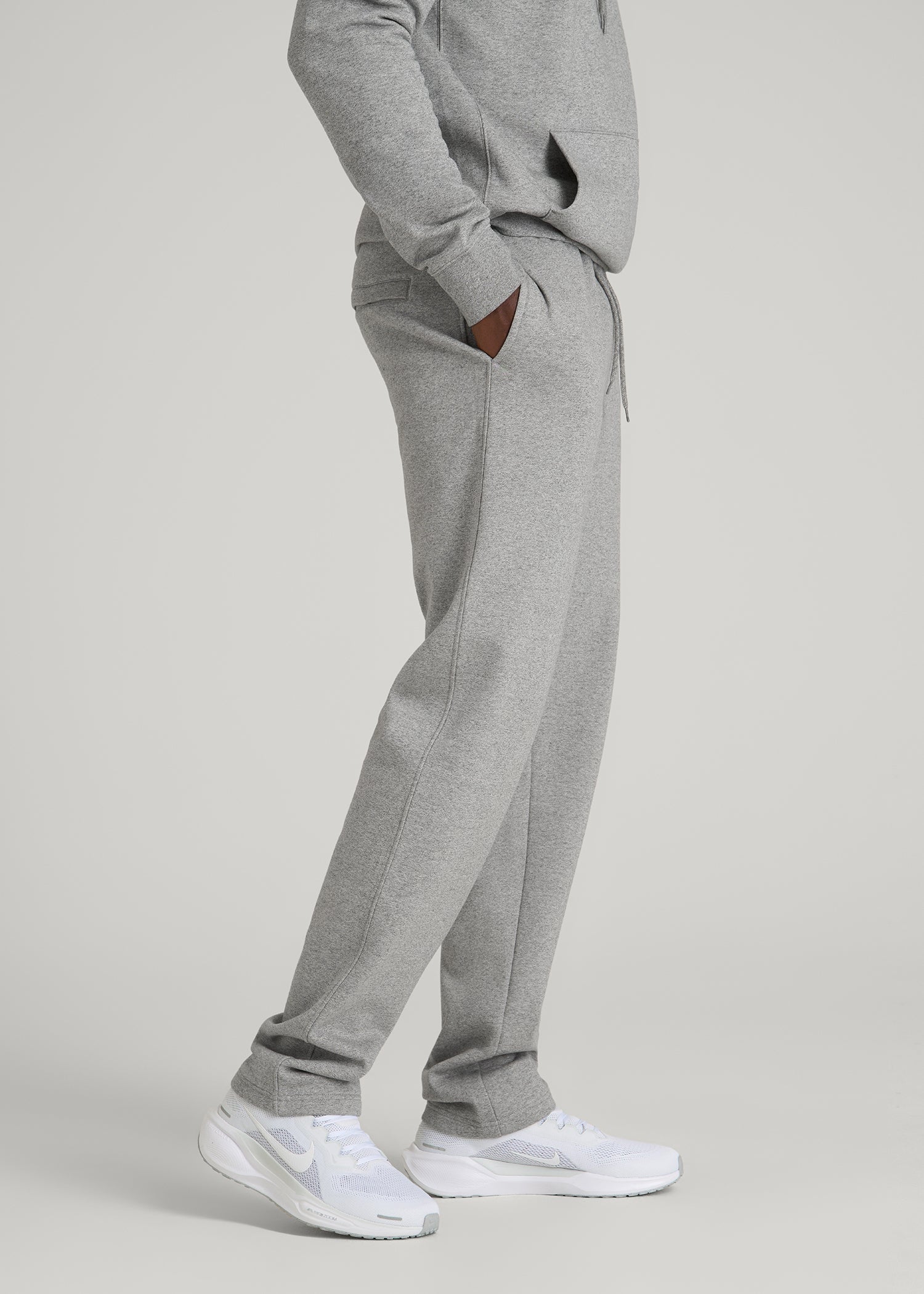 American Tall Men Core Motion Fleece Straight Leg Sweatpants for Tall Men in Heathered Grey