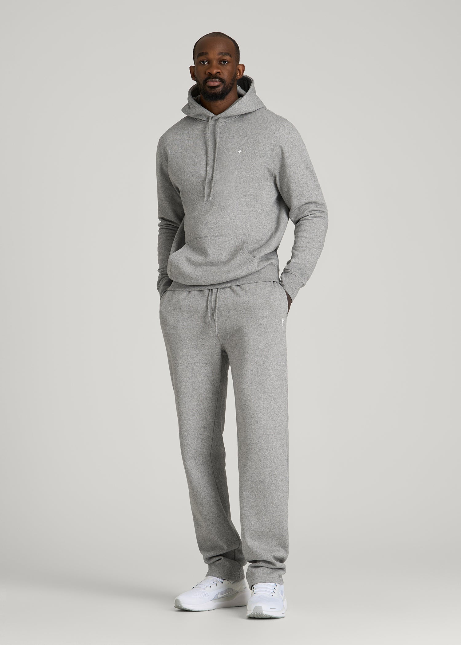 American Tall Men Core Motion Fleece Straight Leg Sweatpants for Tall Men in Heathered Grey