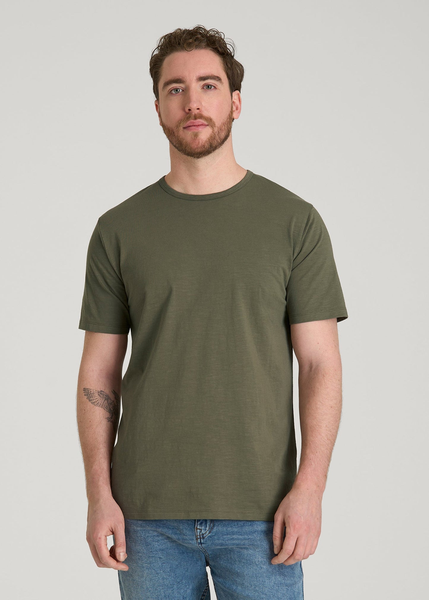 American Tall Men REGULAR-FIT Slub Tee for Tall Men in Olive