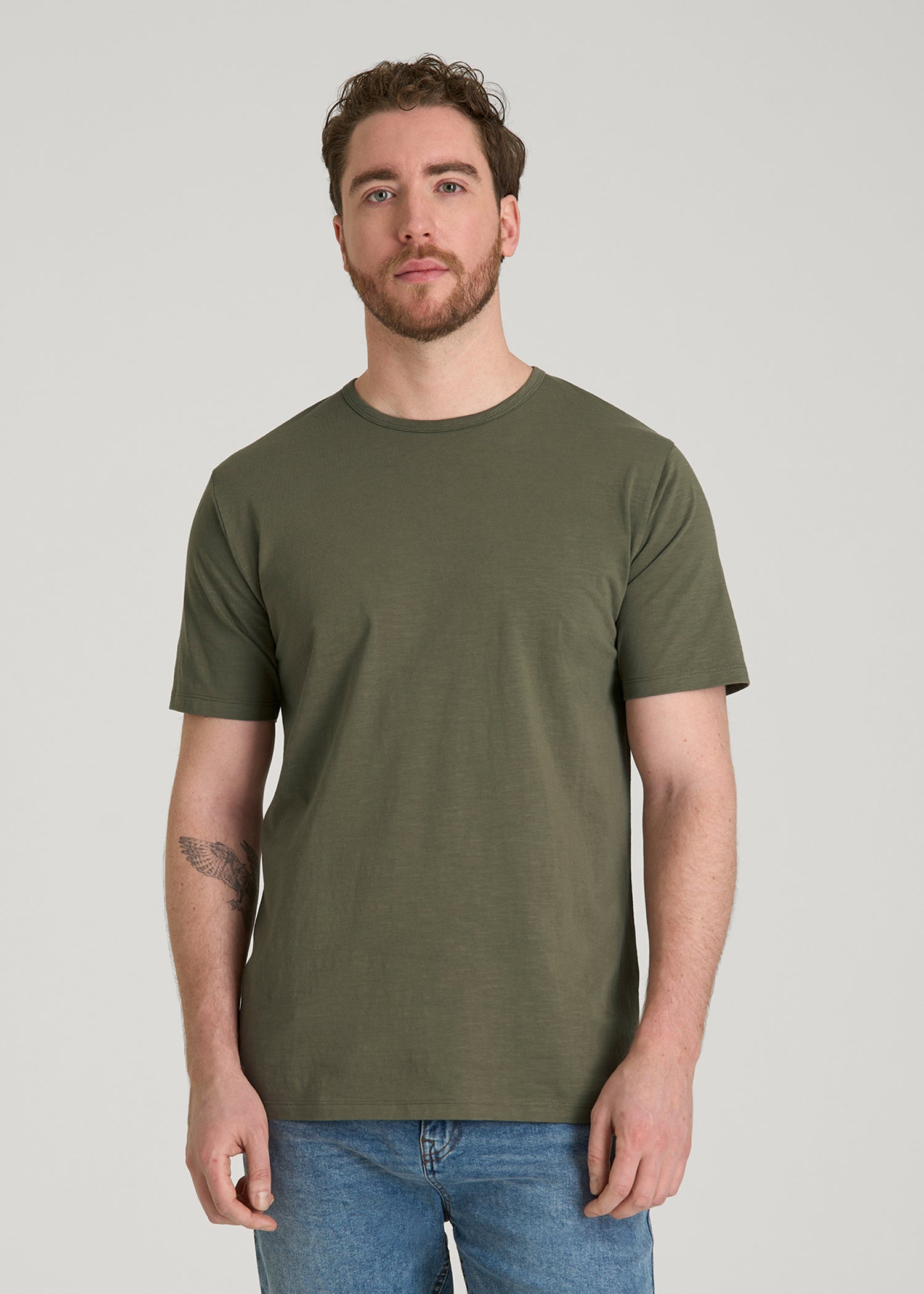 American Tall Men REGULAR-FIT Slub Tee for Tall Men in Olive
