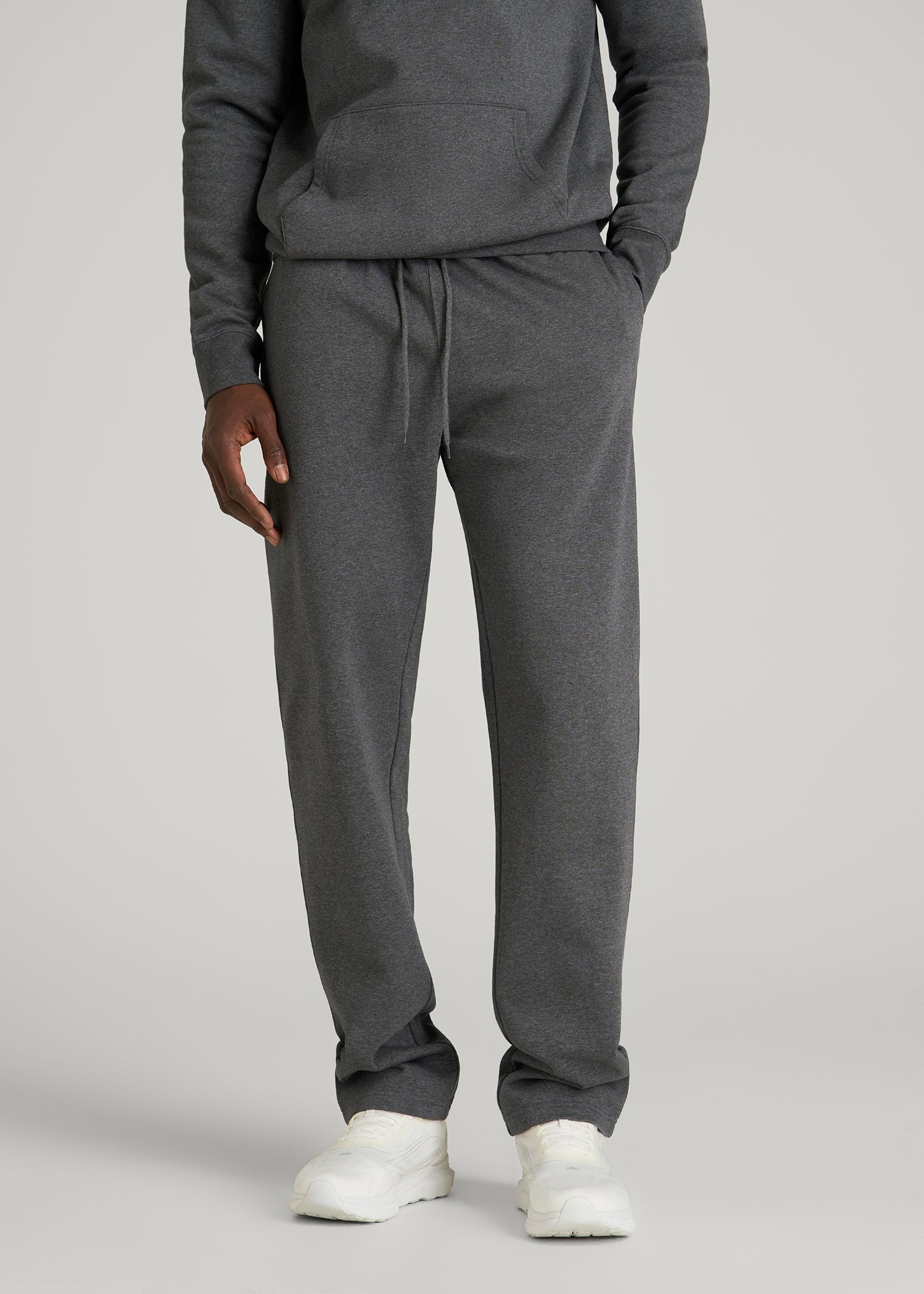 American Tall Men Core Motion Fleece Straight Leg Sweatpants for Tall Men in Charcoal Mix