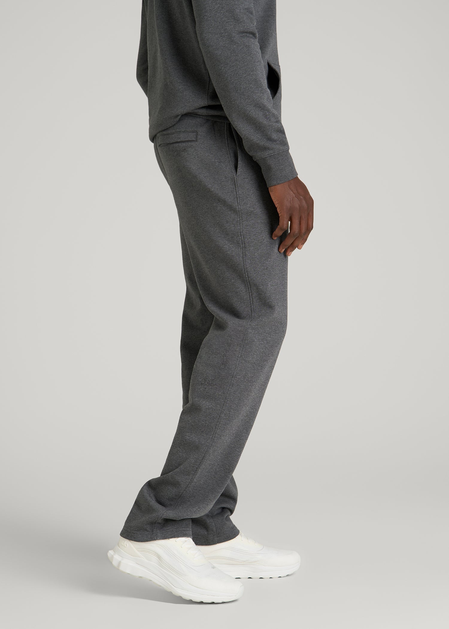 American Tall Men Core Motion Fleece Straight Leg Sweatpants for Tall Men in Charcoal Mix