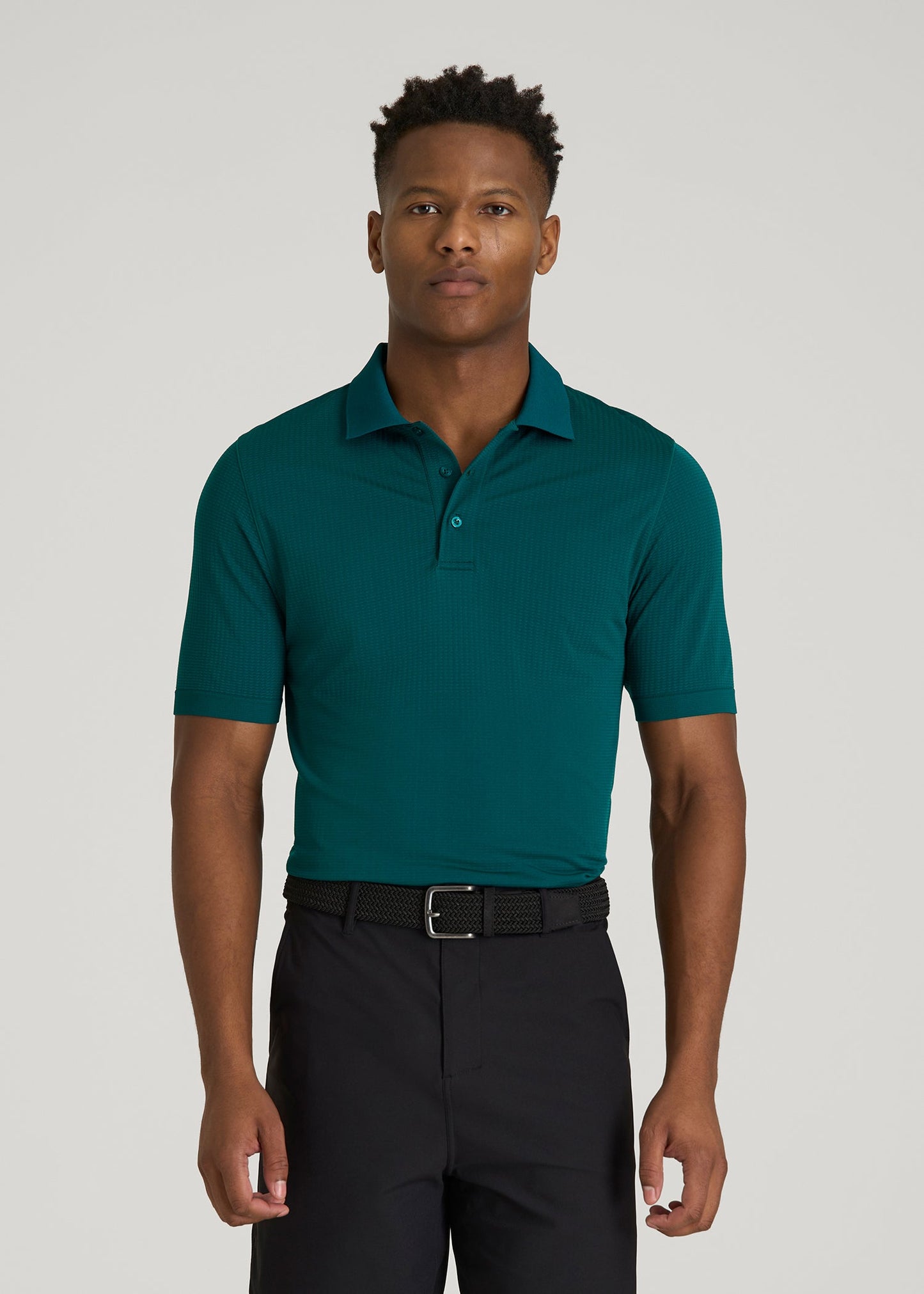 American Tall Men Performance Vented Golf Polo for Tall Men in Deep Teal
