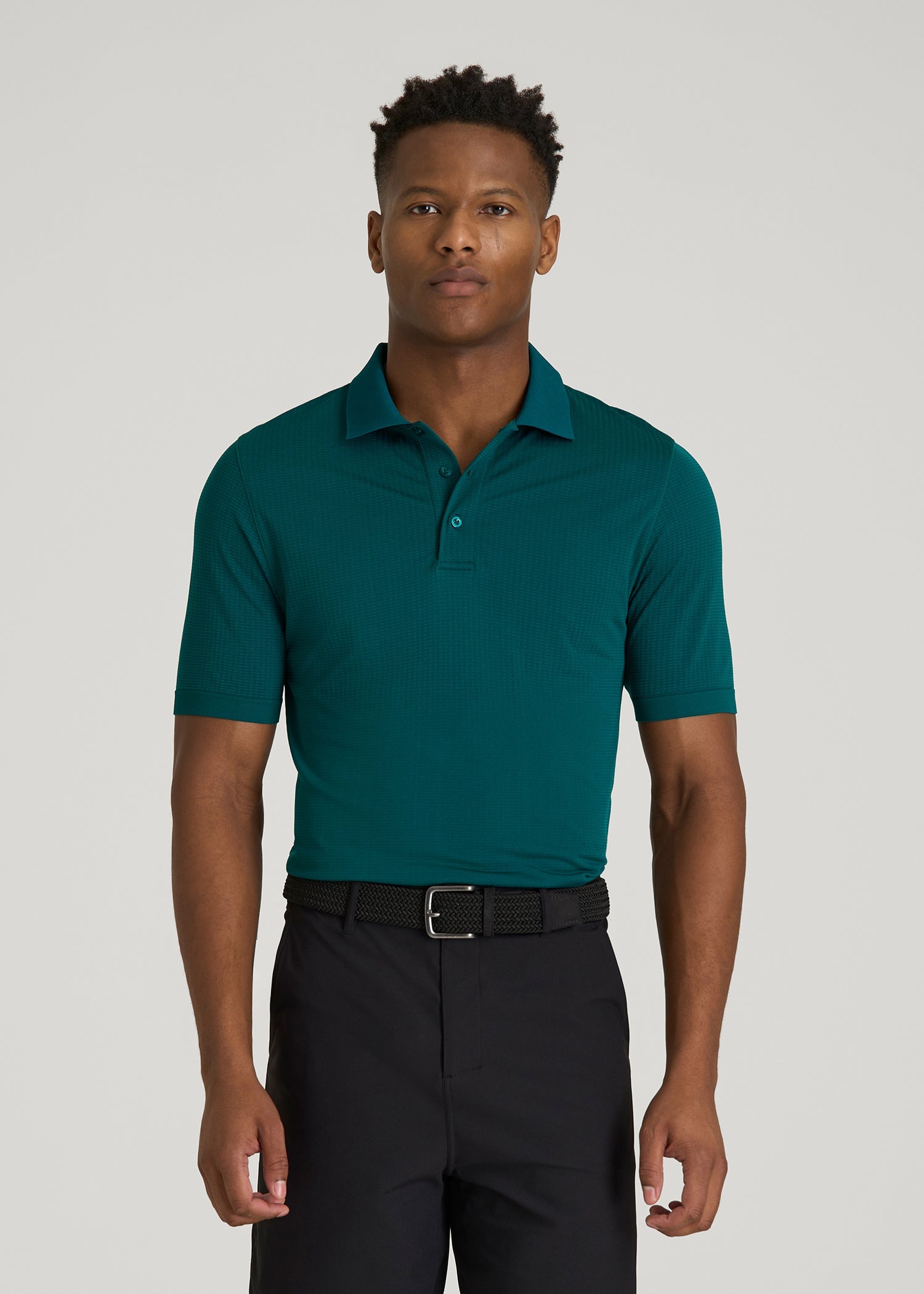 American Tall Men Performance Vented Golf Polo for Tall Men in Deep Teal