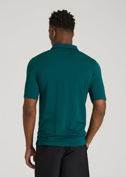 American Tall Men Performance Vented Golf Polo for Tall Men in Deep Teal