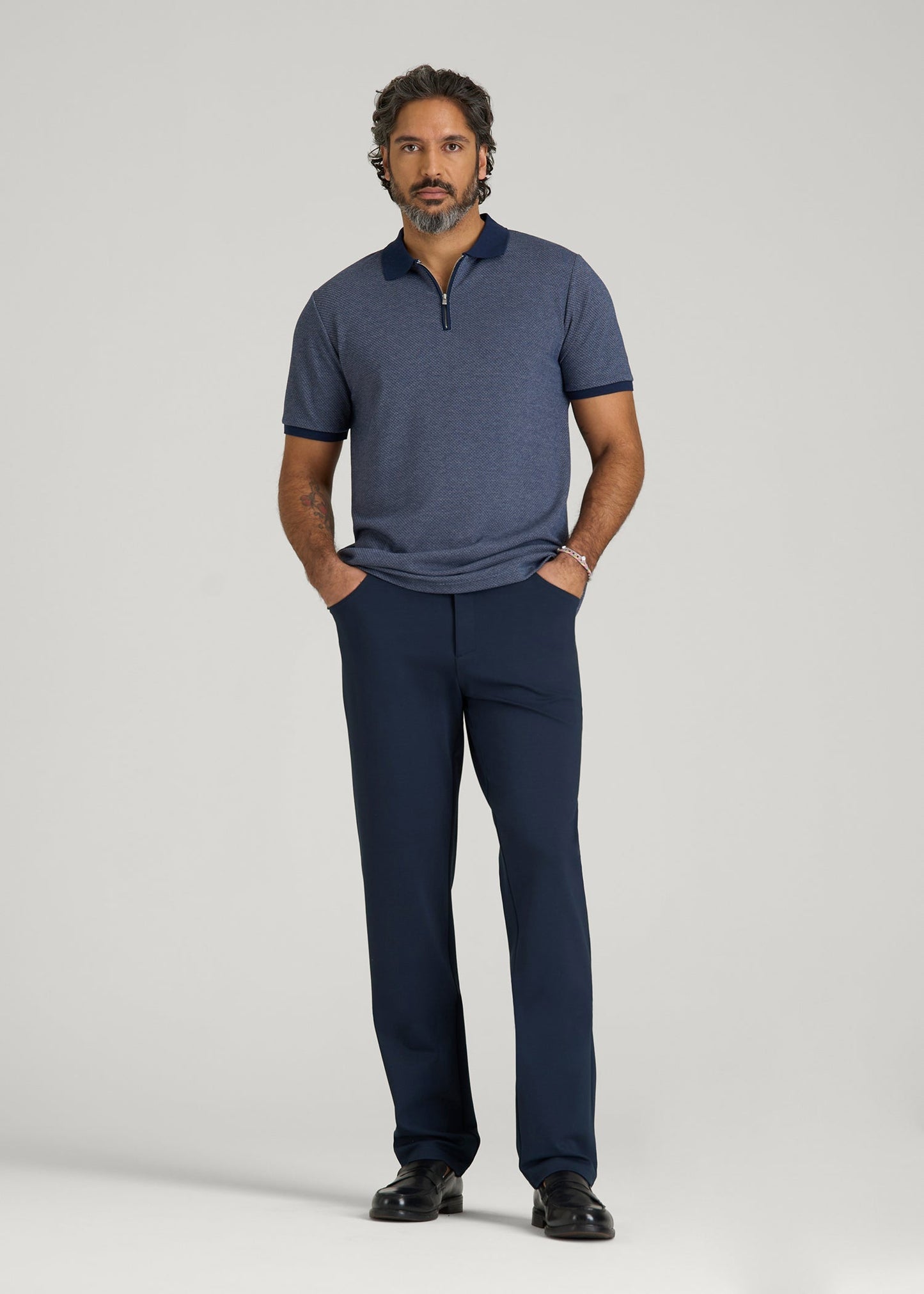 American Tall Men Soft Flex Ponte Pants for Tall Men in Navy