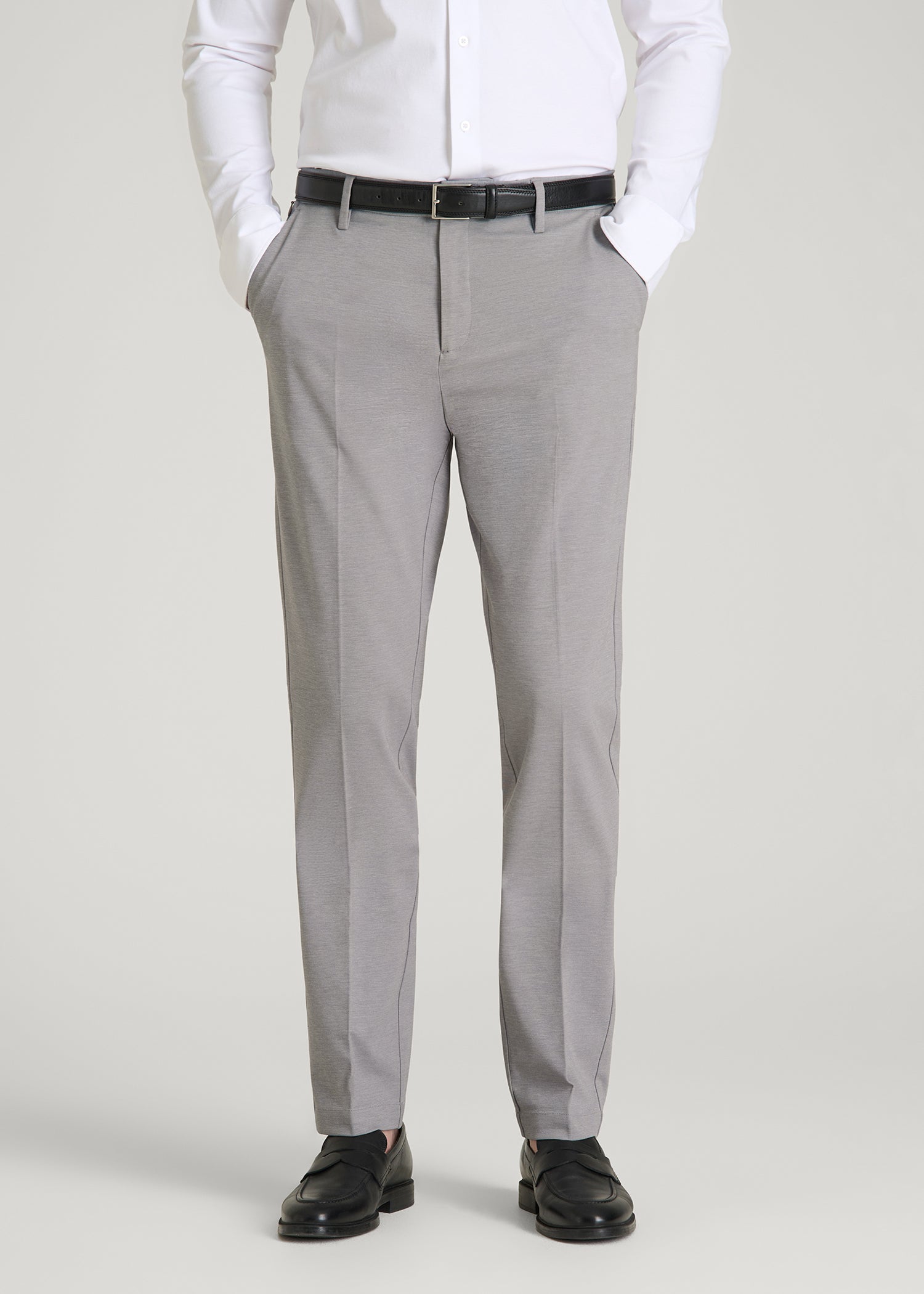 American Tall Men Flex Tech Suit Pants for Tall Men in Ice Grey Nailhead