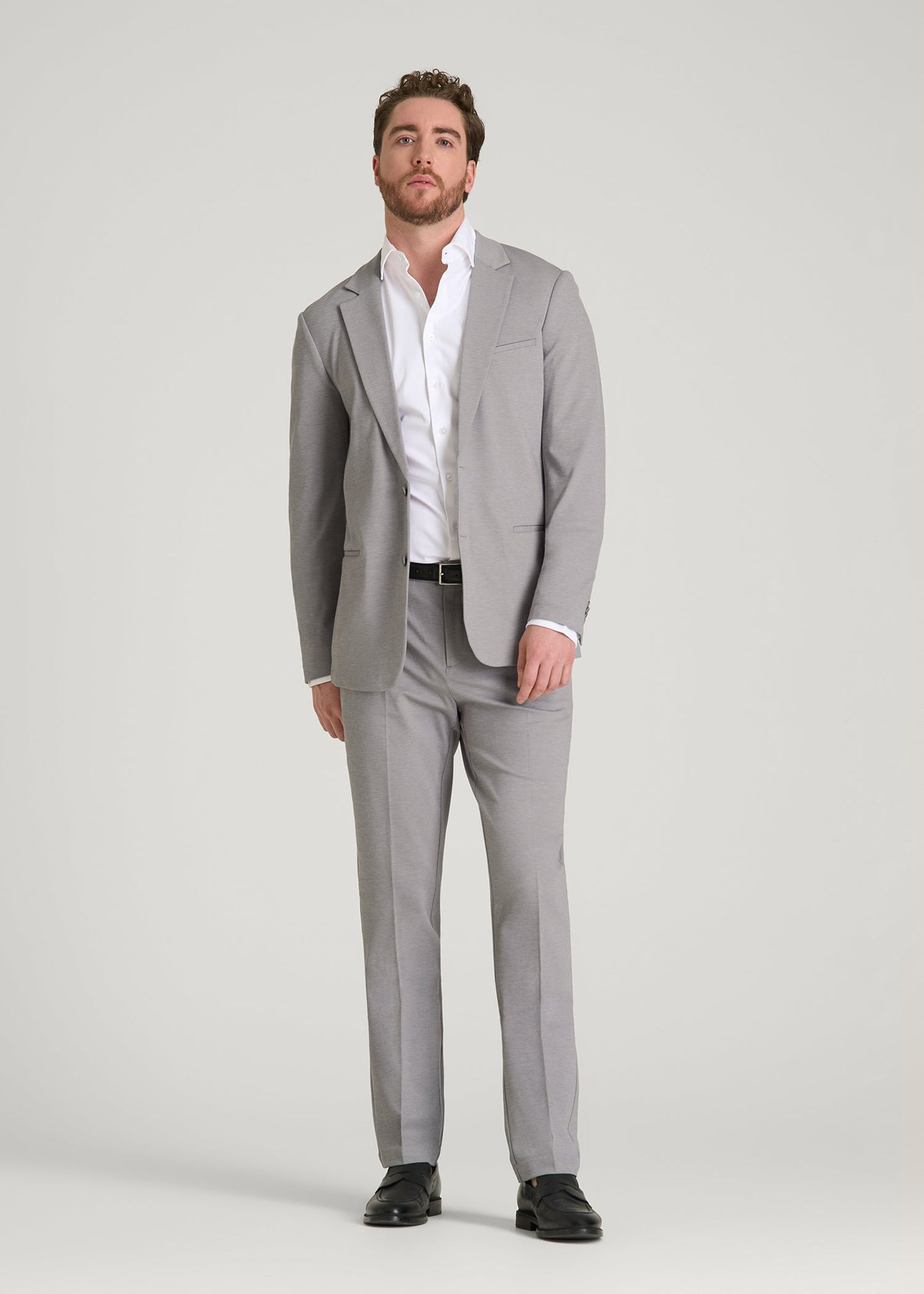 American Tall Men Flex Tech Suit Pants for Tall Men in Ice Grey Nailhead