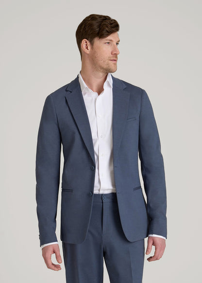 American Tall Men Flex Tech Suit Jacket for Tall Men in Medium Blue Nailhead