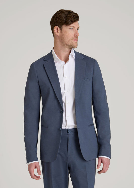 American Tall Men Flex Tech Suit Jacket for Tall Men in Medium Blue Nailhead
