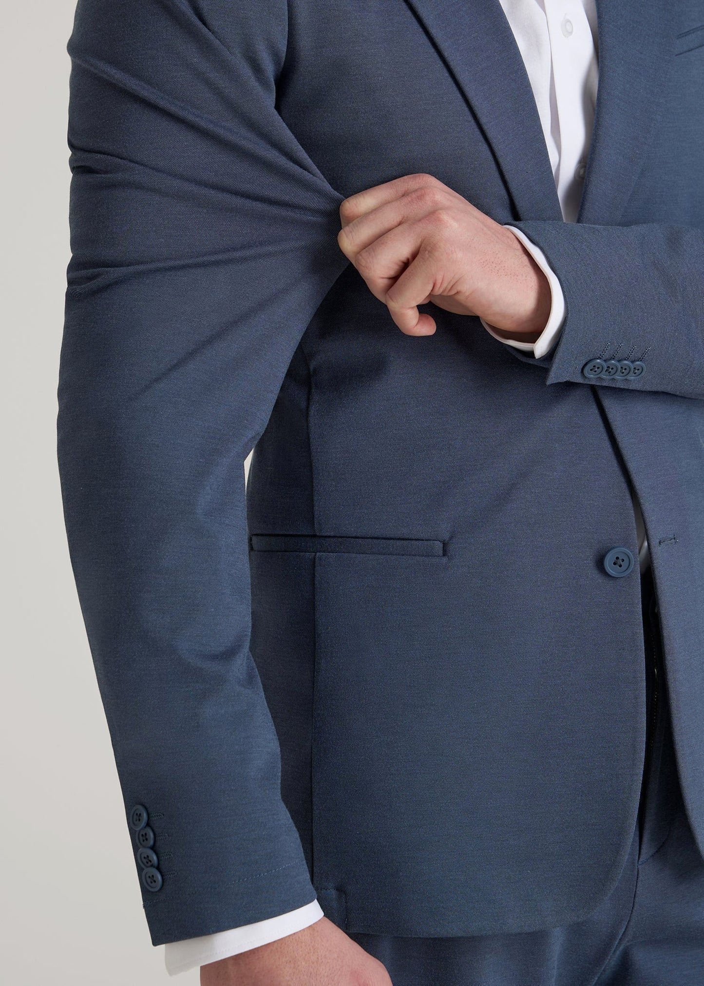 American Tall Men Flex Tech Suit Jacket for Tall Men in Medium Blue Nailhead