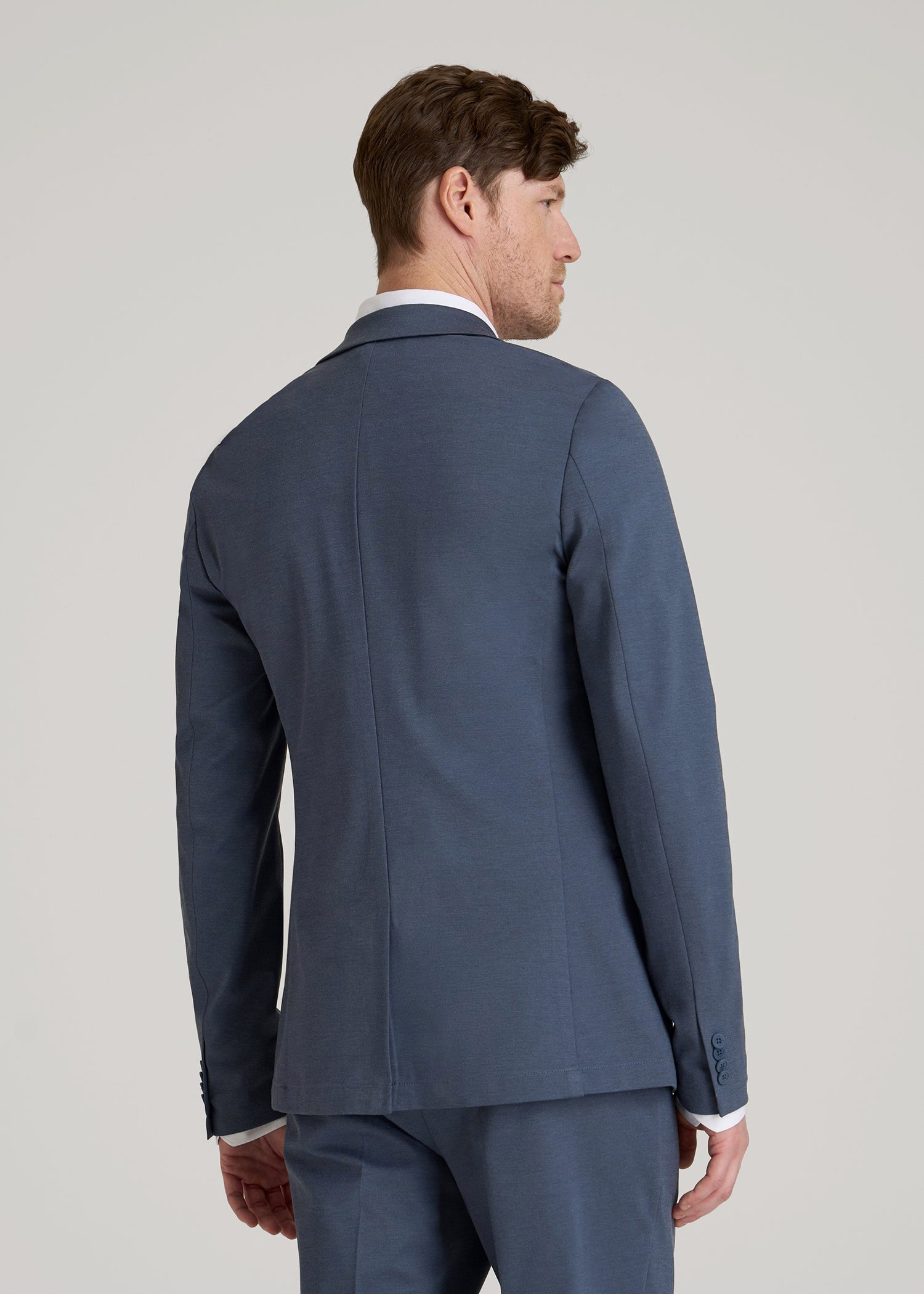 American Tall Men Flex Tech Suit Jacket for Tall Men in Medium Blue Nailhead
