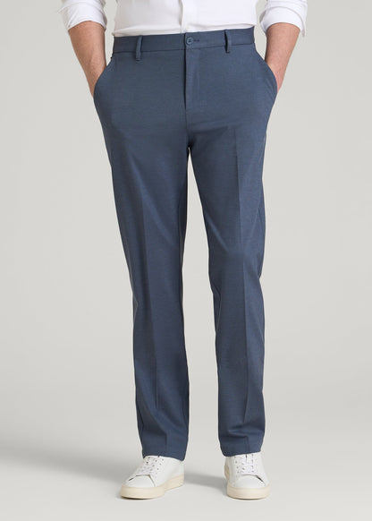American Tall Men Flex Tech Suit Pants for Tall Men in Medium Blue Nailhead