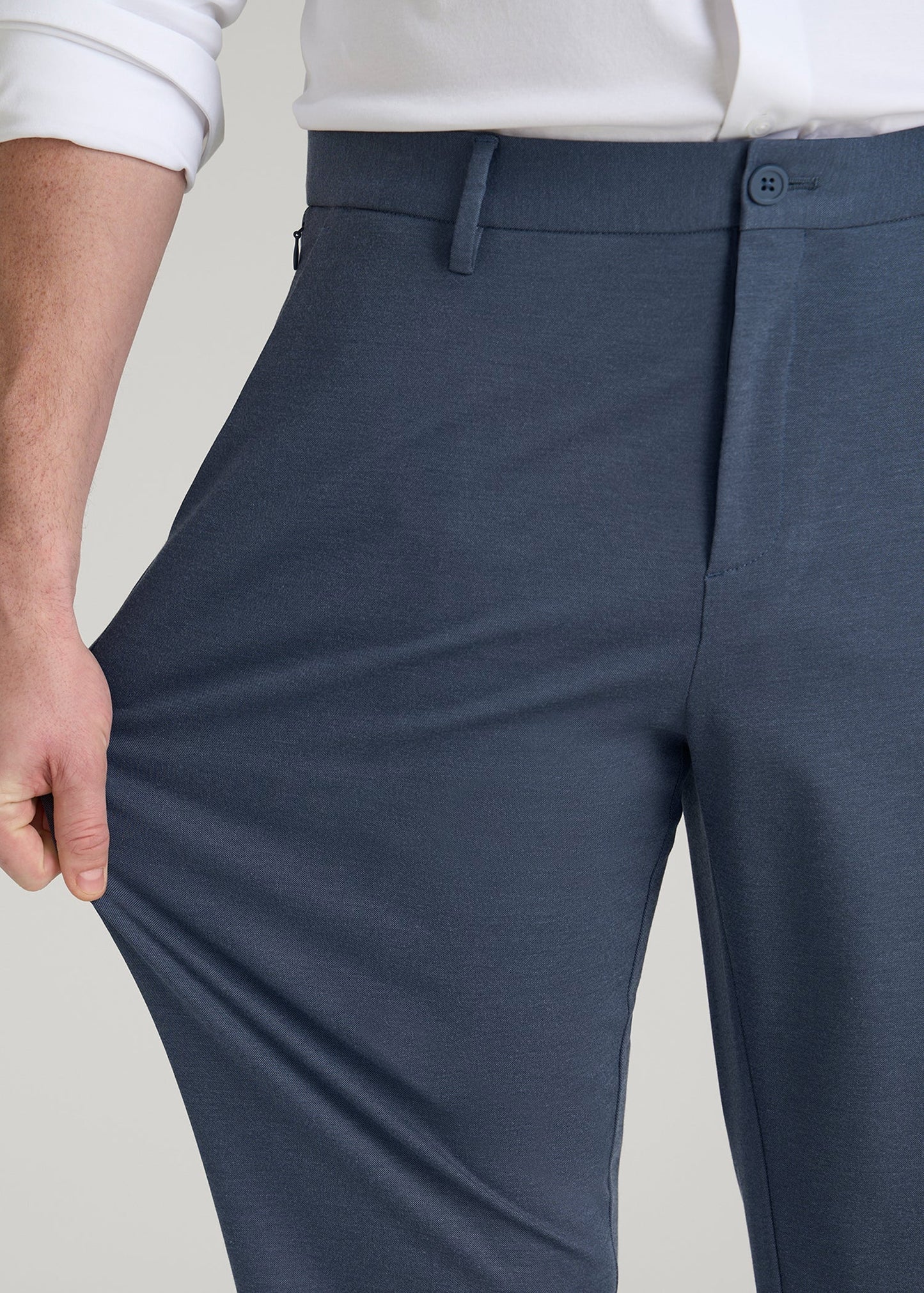 American Tall Men Flex Tech Suit Pants for Tall Men in Medium Blue Nailhead