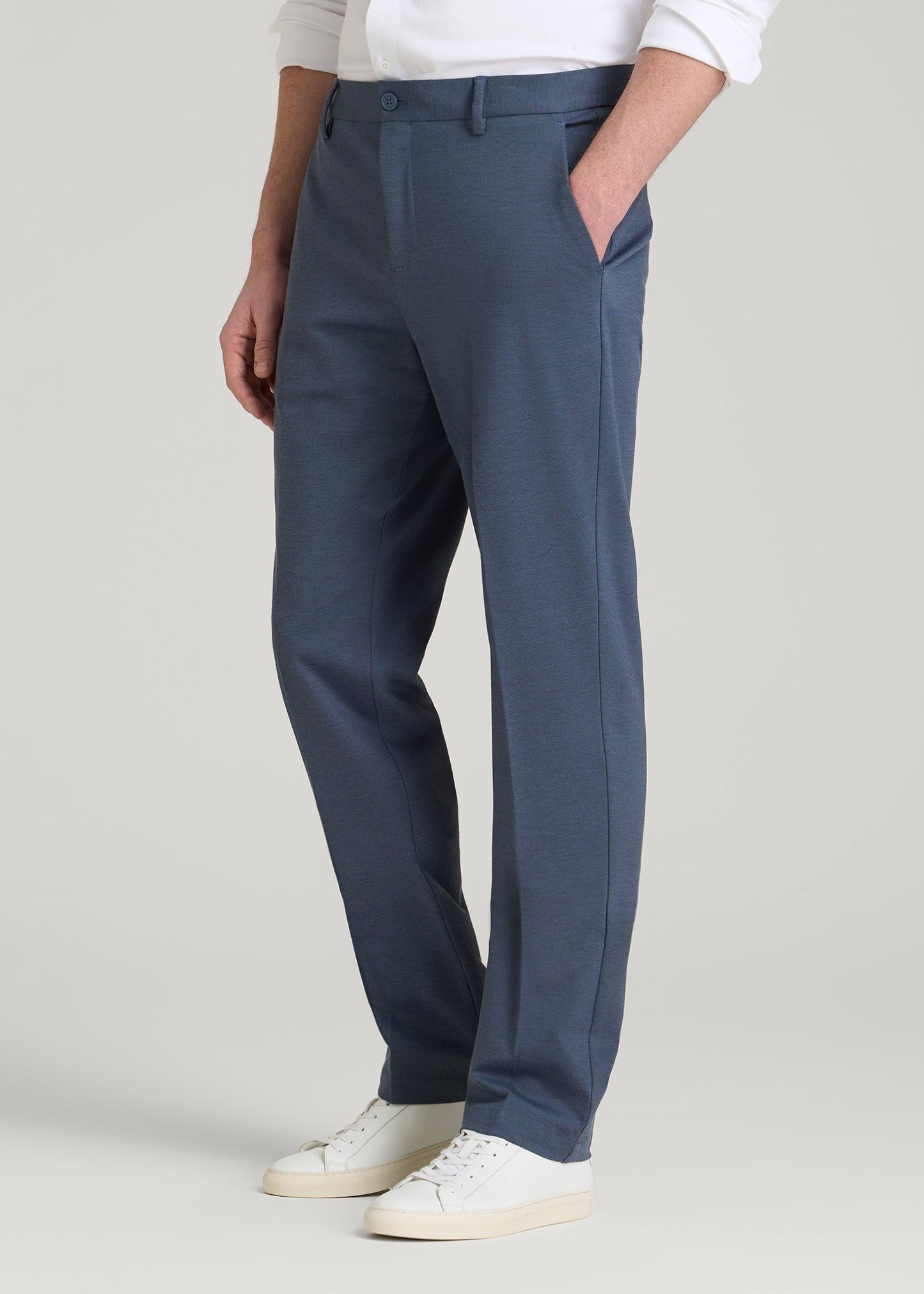 American Tall Men Flex Tech Suit Pants for Tall Men in Medium Blue Nailhead