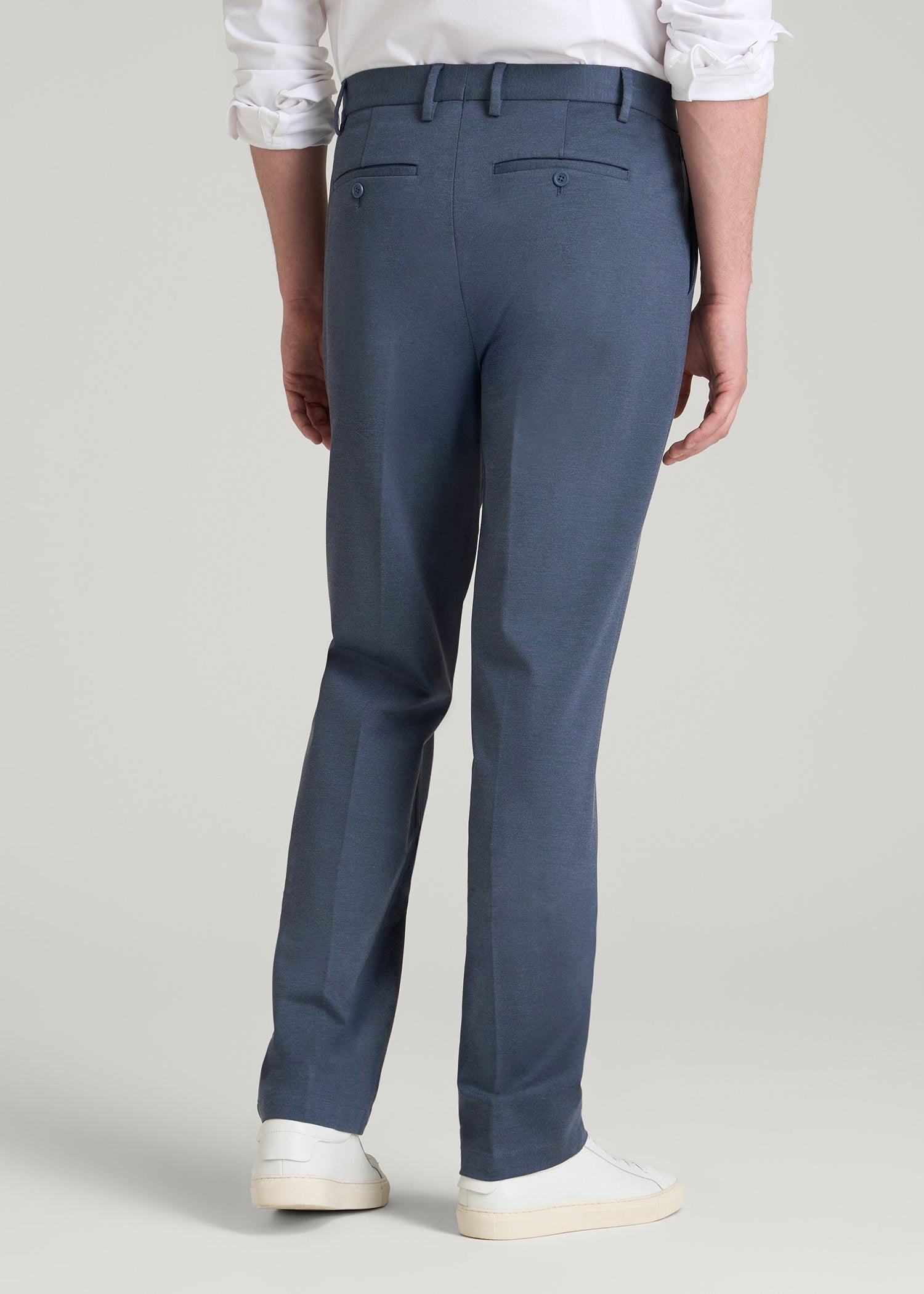 American Tall Men Flex Tech Suit Pants for Tall Men in Medium Blue Nailhead