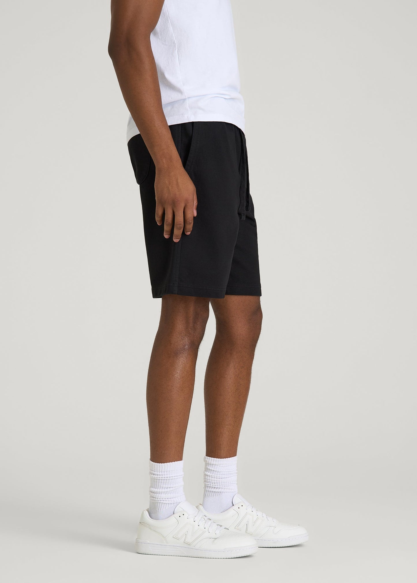 American Tall Men Everyday French Terry Shorts for Tall Men in Black