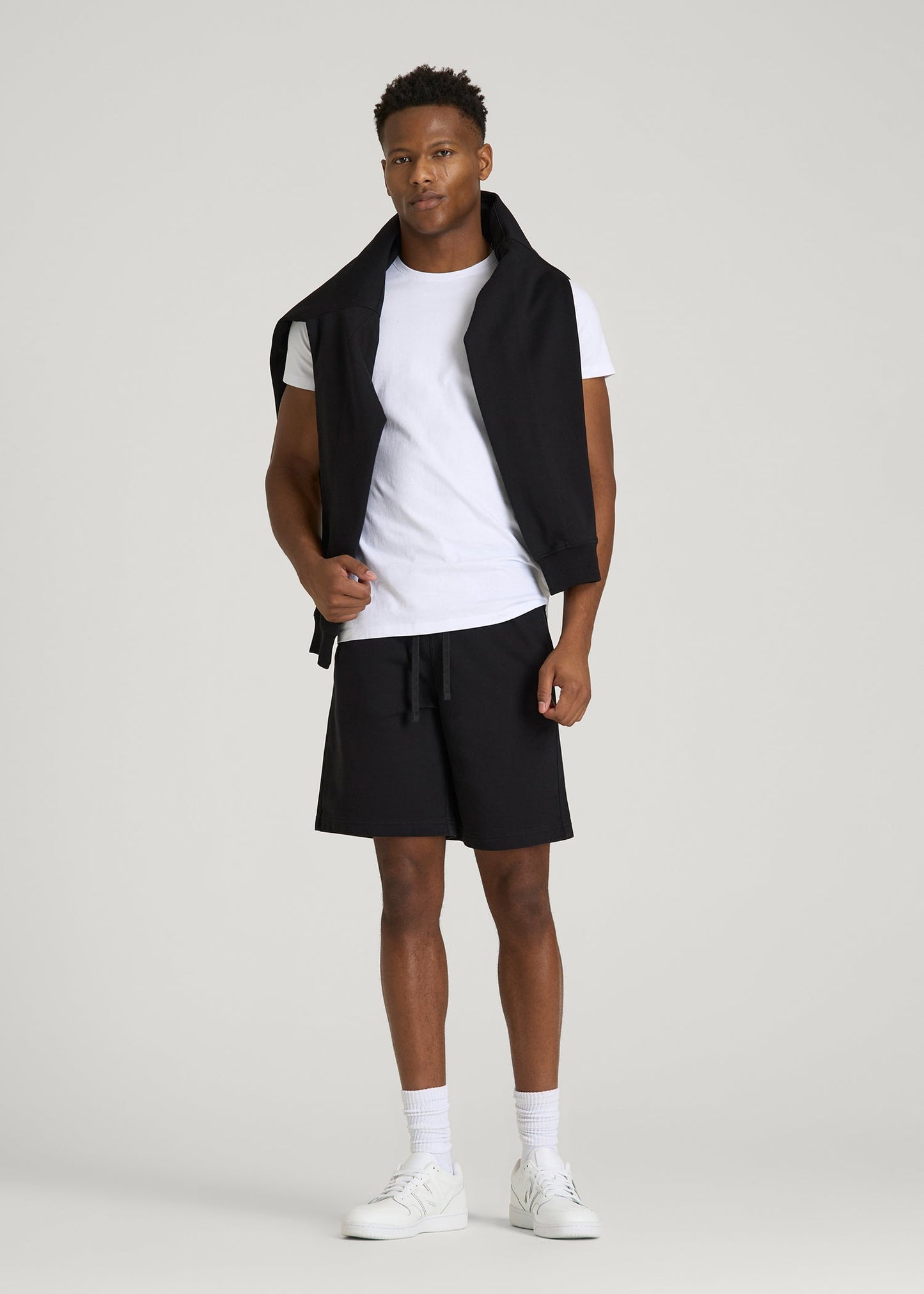 American Tall Men Everyday French Terry Shorts for Tall Men in Black