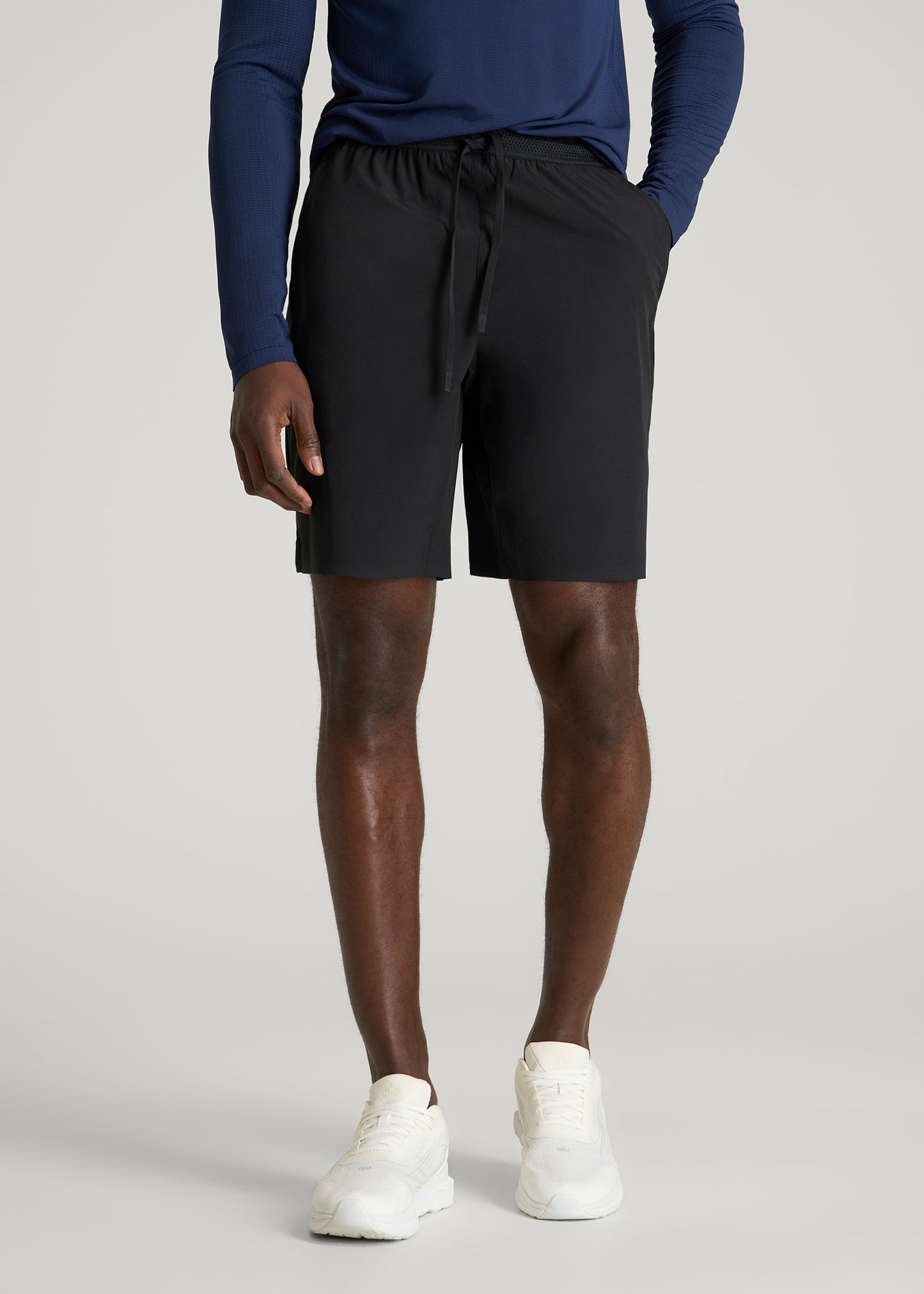 American Tall Men Featherweight Linerless Running Short for Tall Men in Black