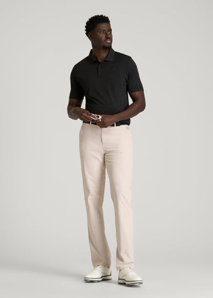 American Tall Men Performance Vented Golf Polo for Tall Men in Black