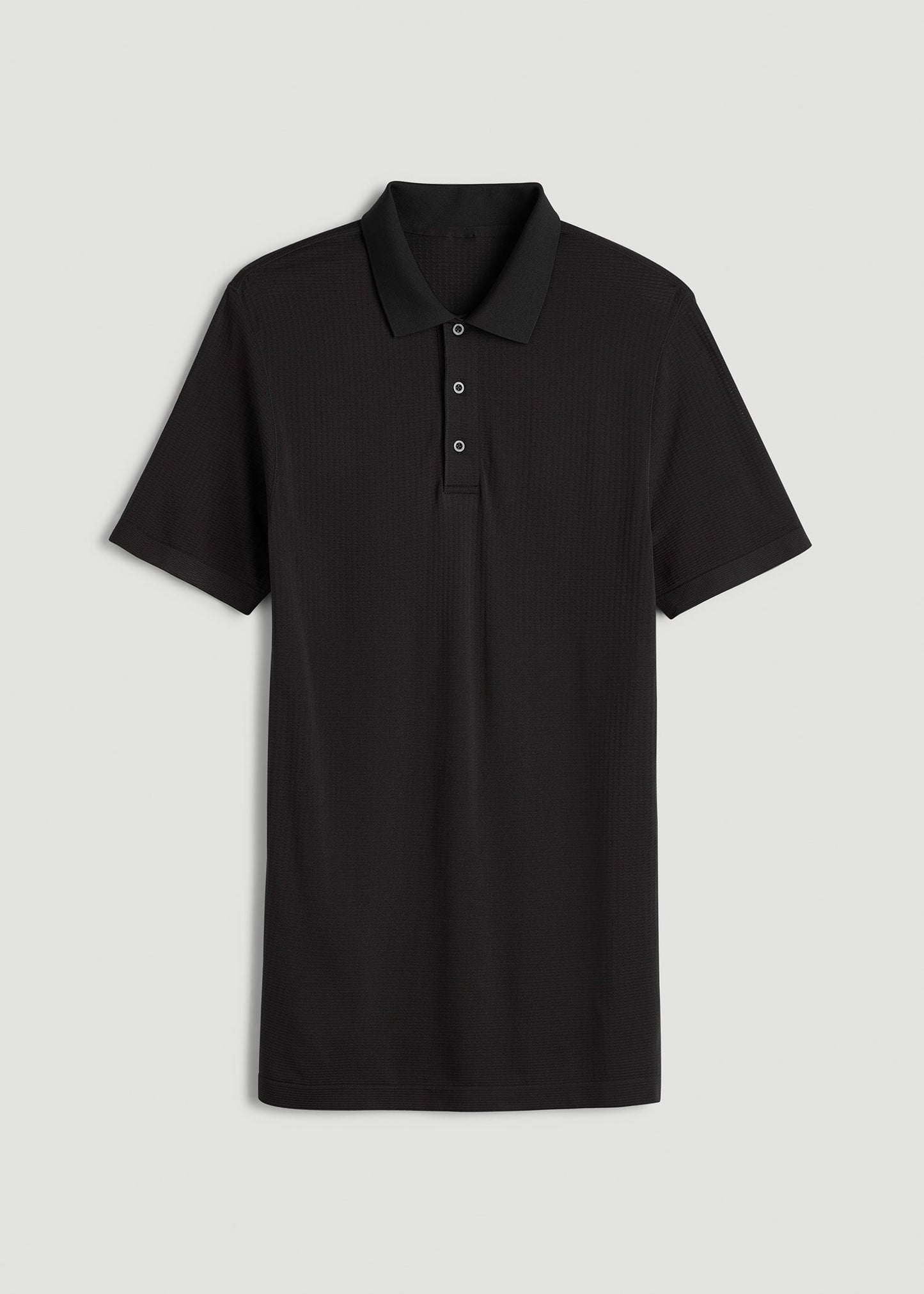American Tall Men Performance Vented Golf Polo for Tall Men in Black