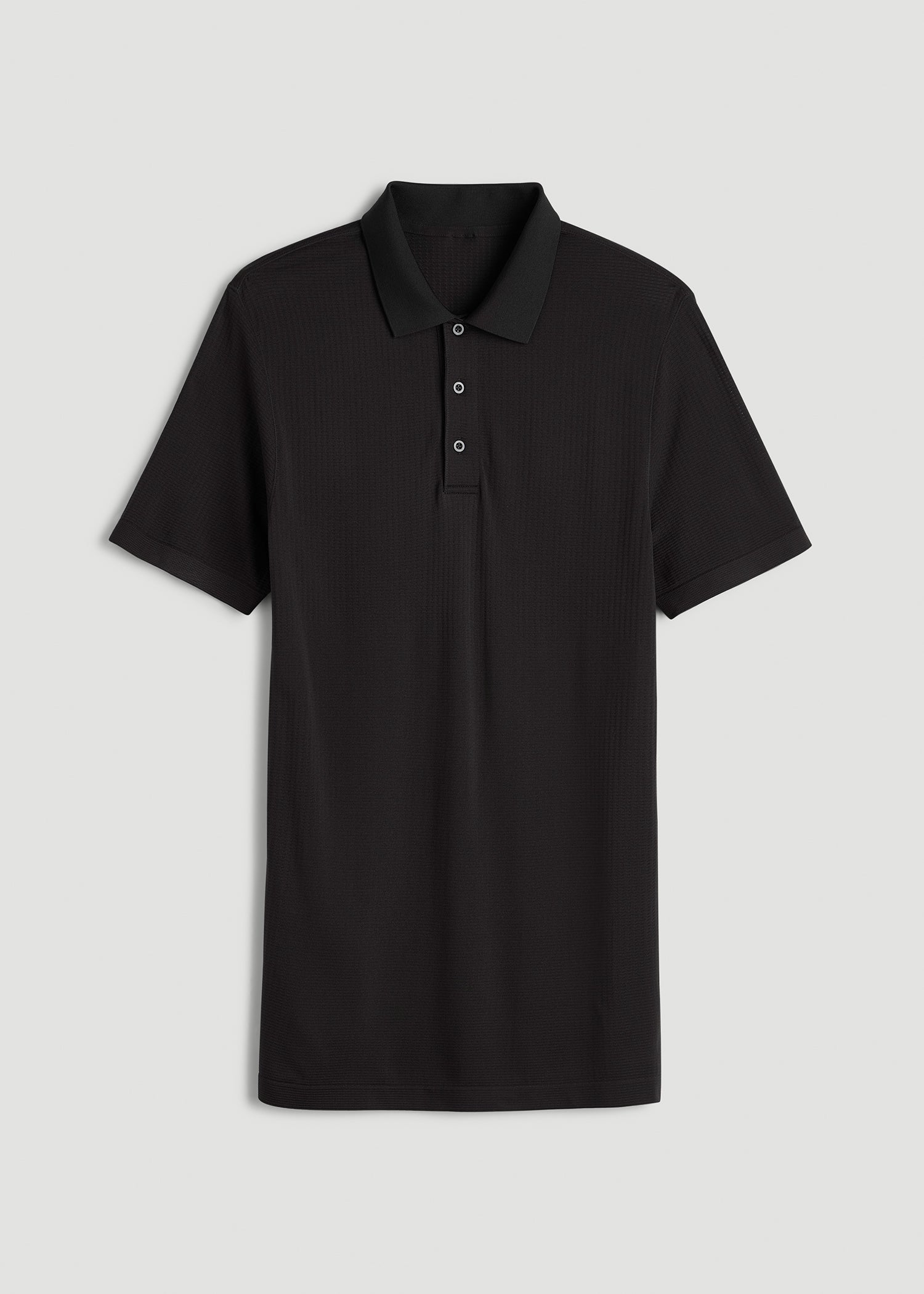 American Tall Men Performance Vented Golf Polo for Tall Men in Black