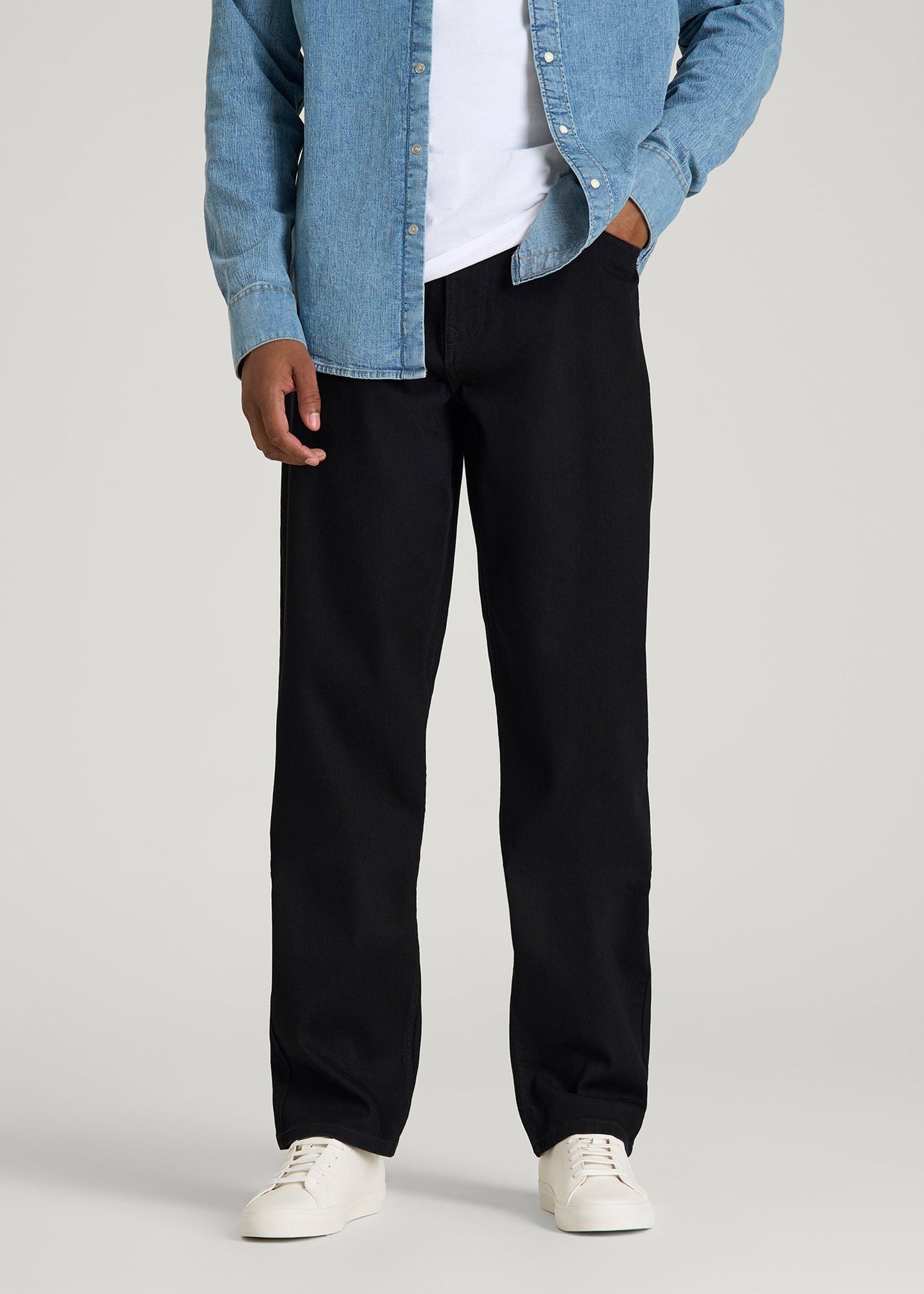 American Tall Men Mason Relaxed Fit Jeans for Tall Men in Optimum Black