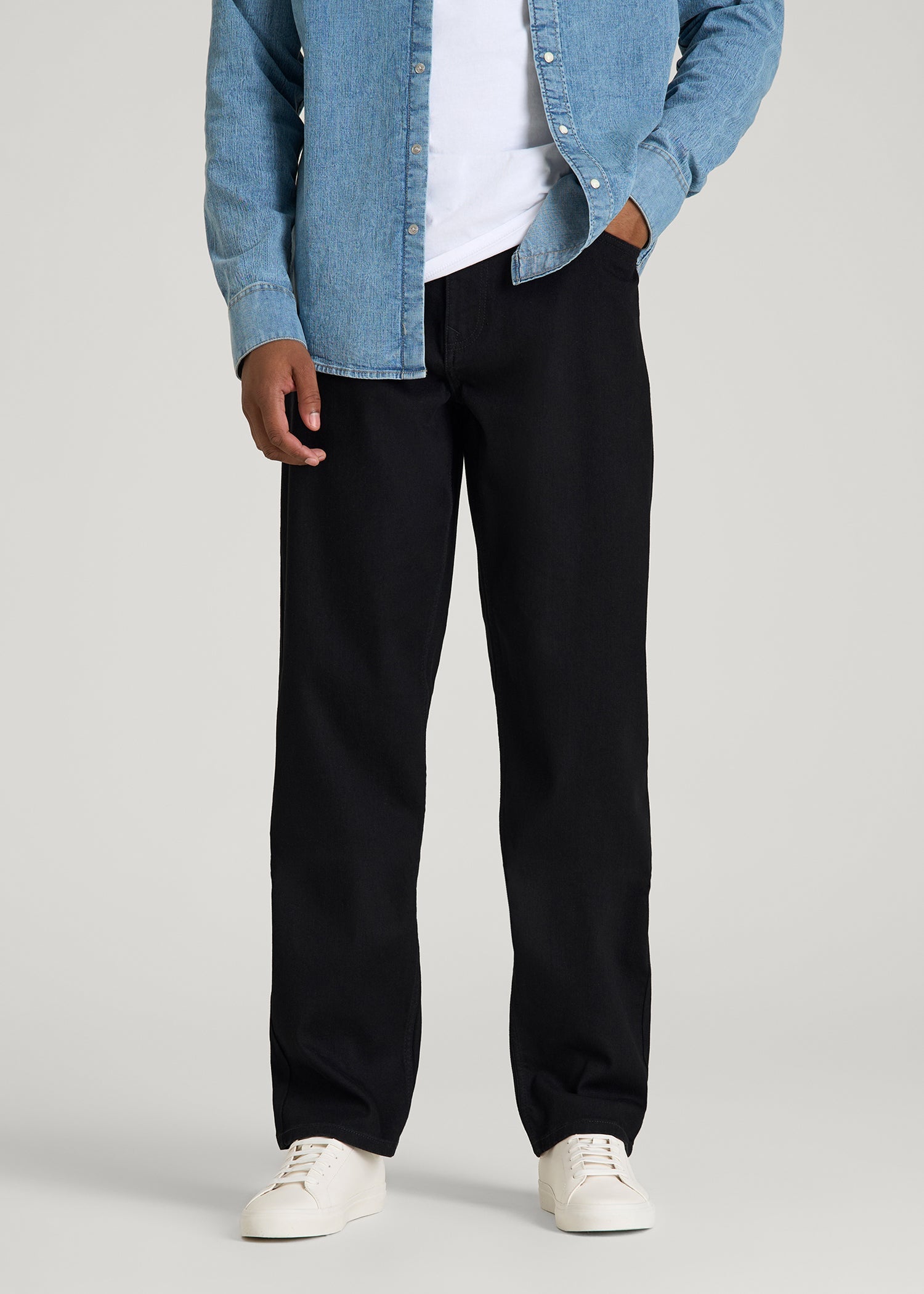 American Tall Men Mason Relaxed Fit Jeans for Tall Men in Optimum Black