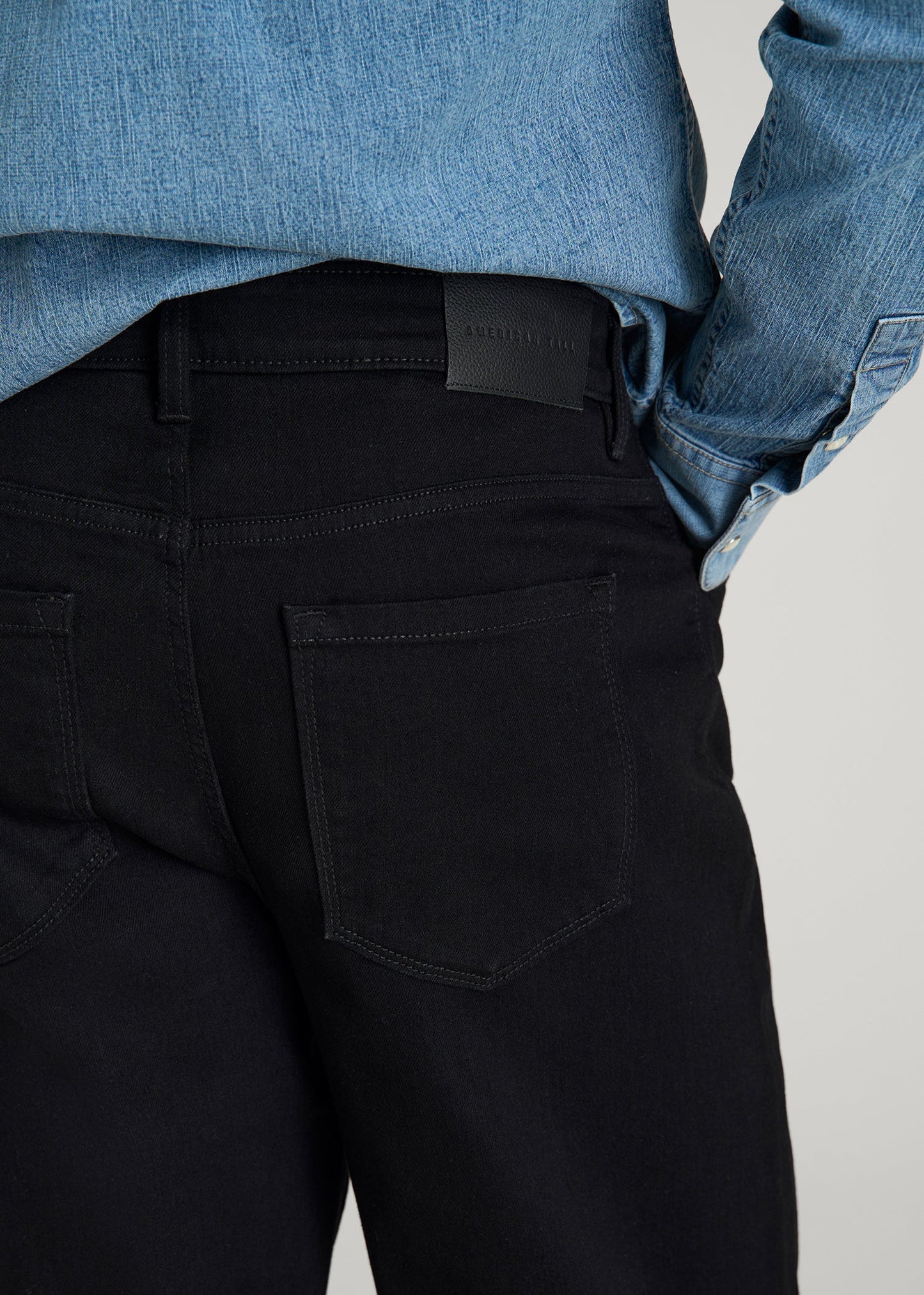American Tall Men Mason Relaxed Fit Jeans for Tall Men in Optimum Black