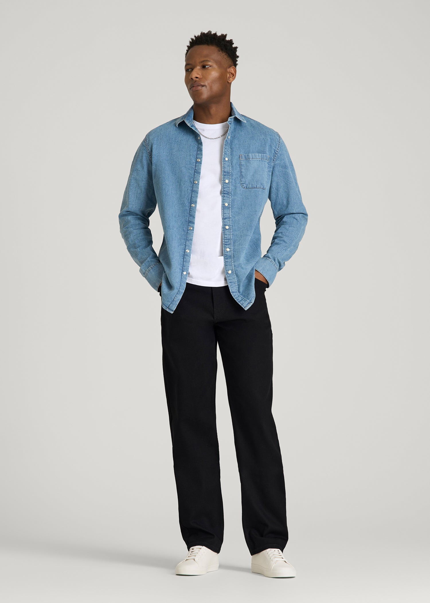 American Tall Men Mason Relaxed Fit Jeans for Tall Men in Optimum Black