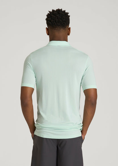 American Tall Men Performance Vented Golf Polo for Tall Men in Opal Blue