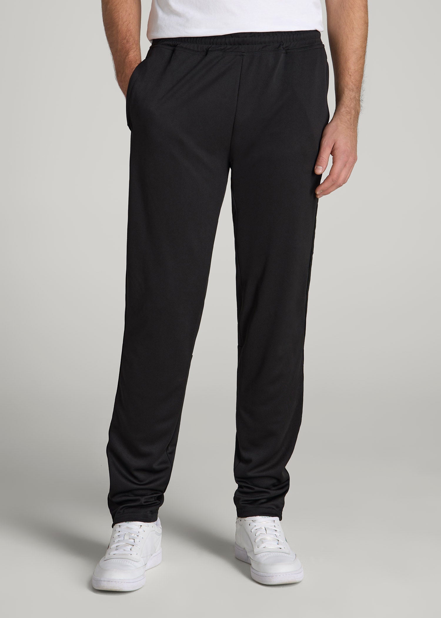 American Tall Men Athletic Stripe Pants for Tall Men in Black
