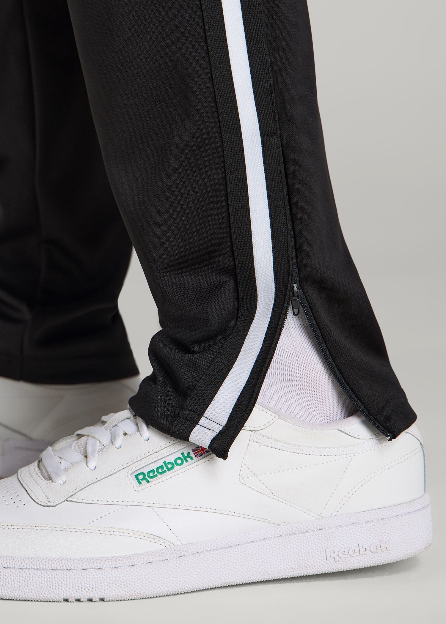 American Tall Men Athletic Stripe Pants for Tall Men in Black
