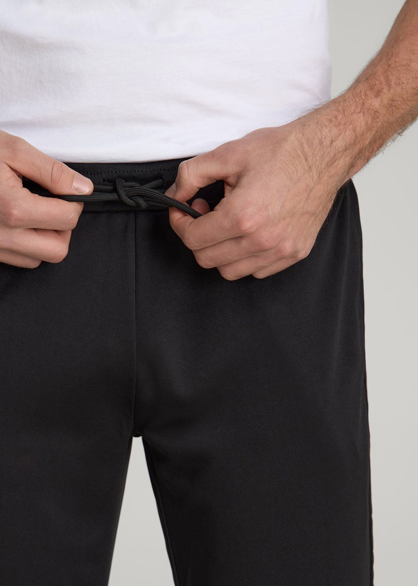 American Tall Men Athletic Stripe Pants for Tall Men in Black